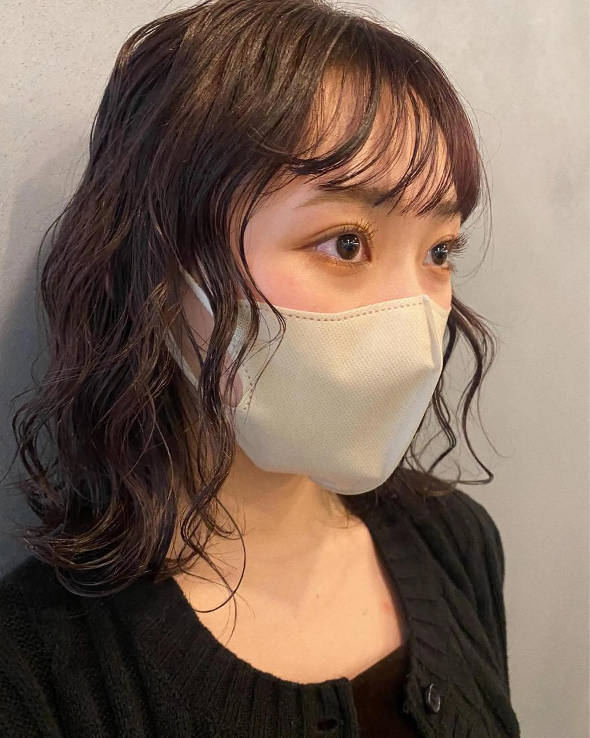 ミディアム カラー ミディアムパーマ ブラウンカラー ピンクカラー ピンクブラウン kochab所属・砂原 ひよりのヘアスタイル