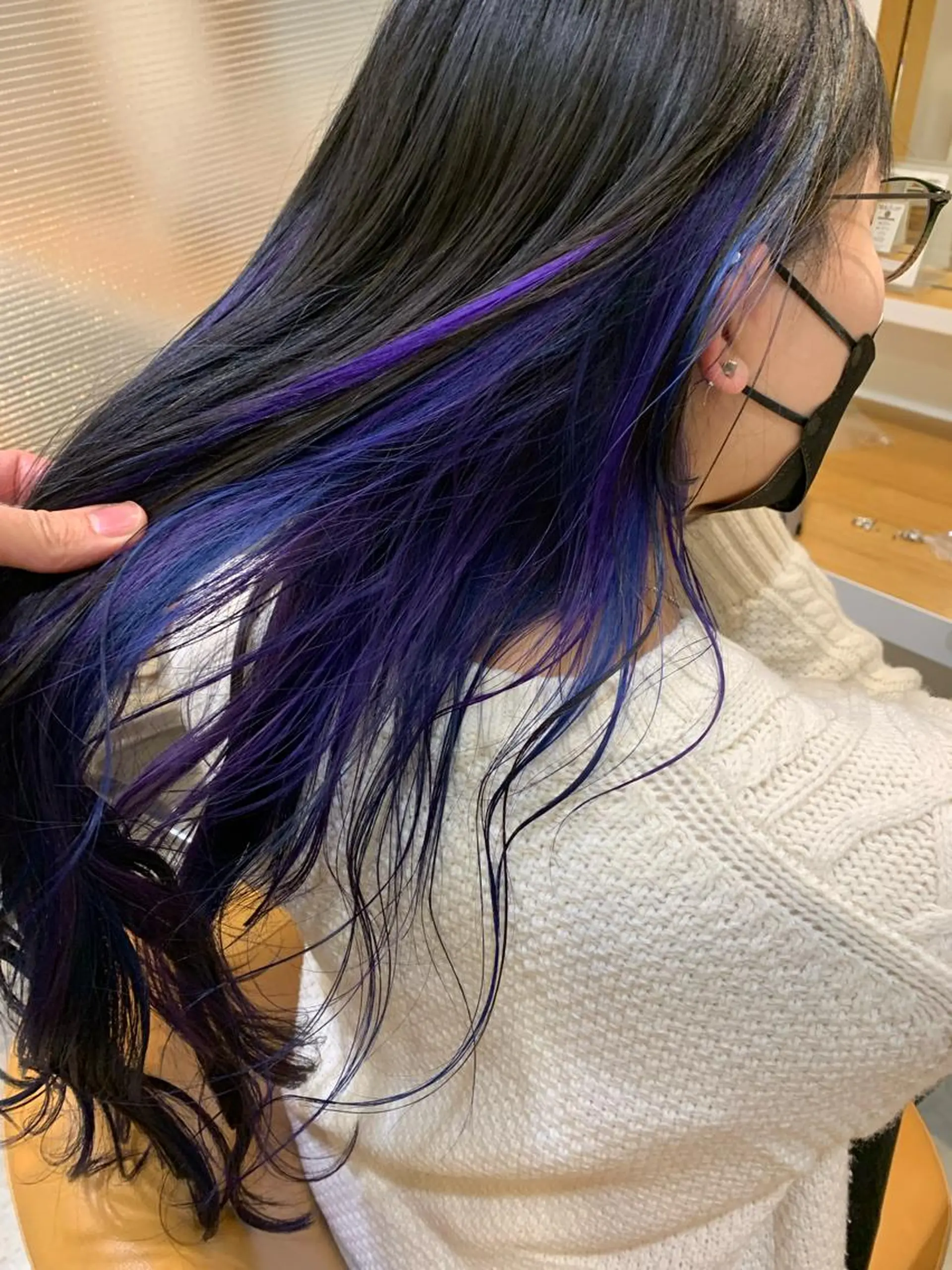 ロング カラー ヘアアレンジ ブルーカラー デザインカラー 完全完結個室サロンlevel √One所属・中尾 文哉のその他イメージ