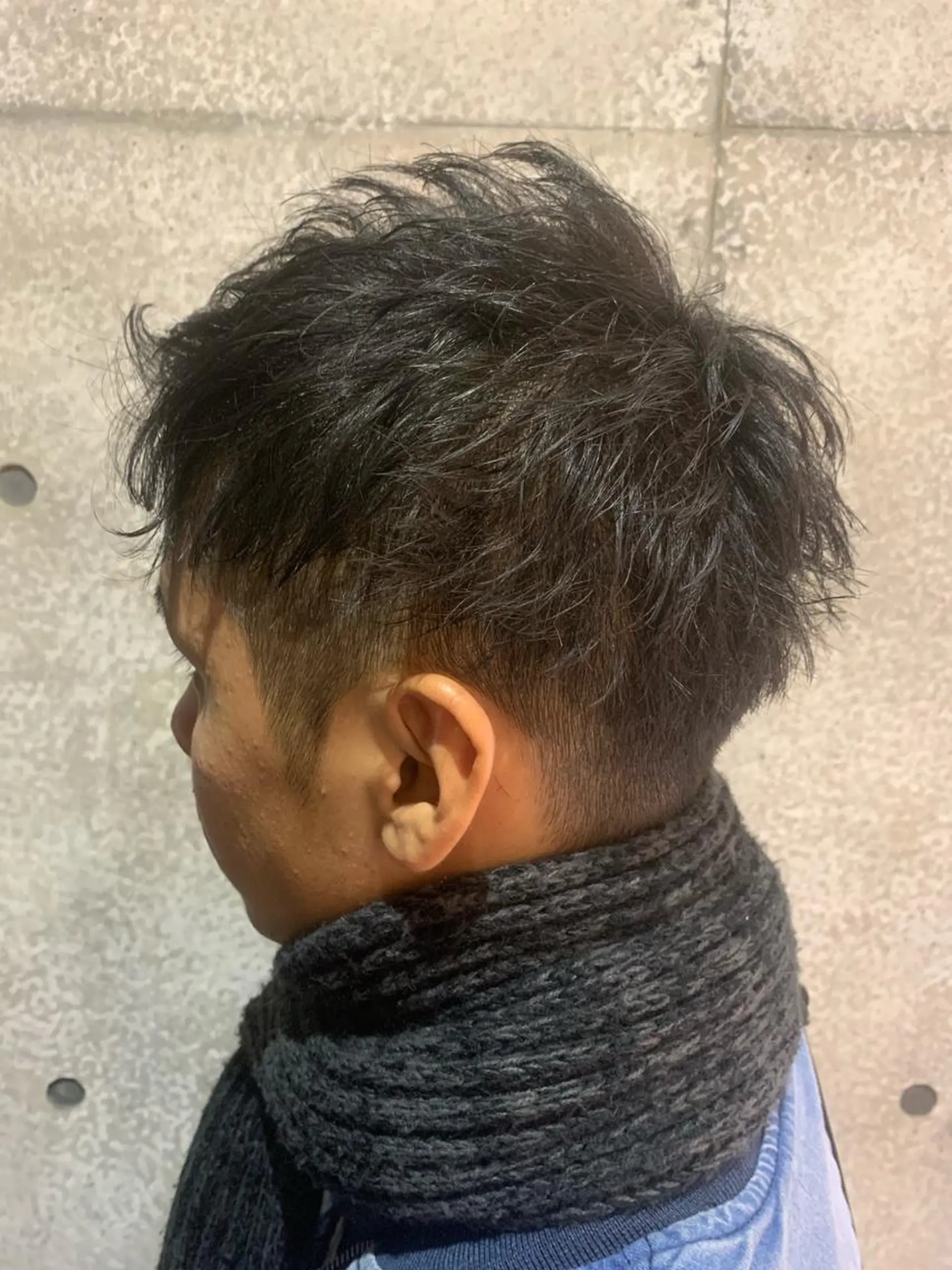 ショート カラー メンズ メンズパーマフェード シモジタカヒロのヘアスタイル