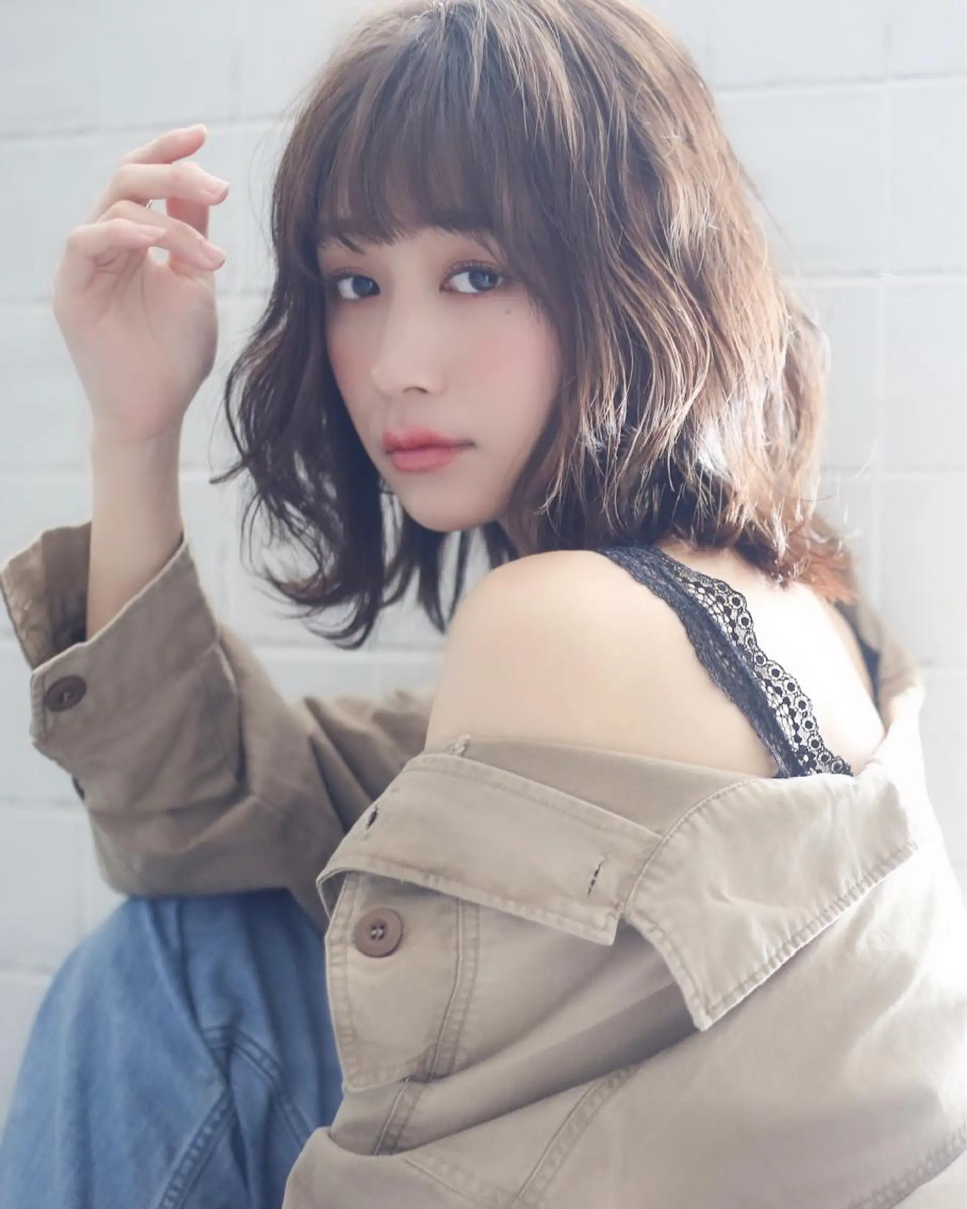 ロング カラー ヘアアレンジ カット パーマ トリートメント 🤎艶髪×透明感🤎 【𝙔𝙐𝙕𝙐】のヘアスタイル