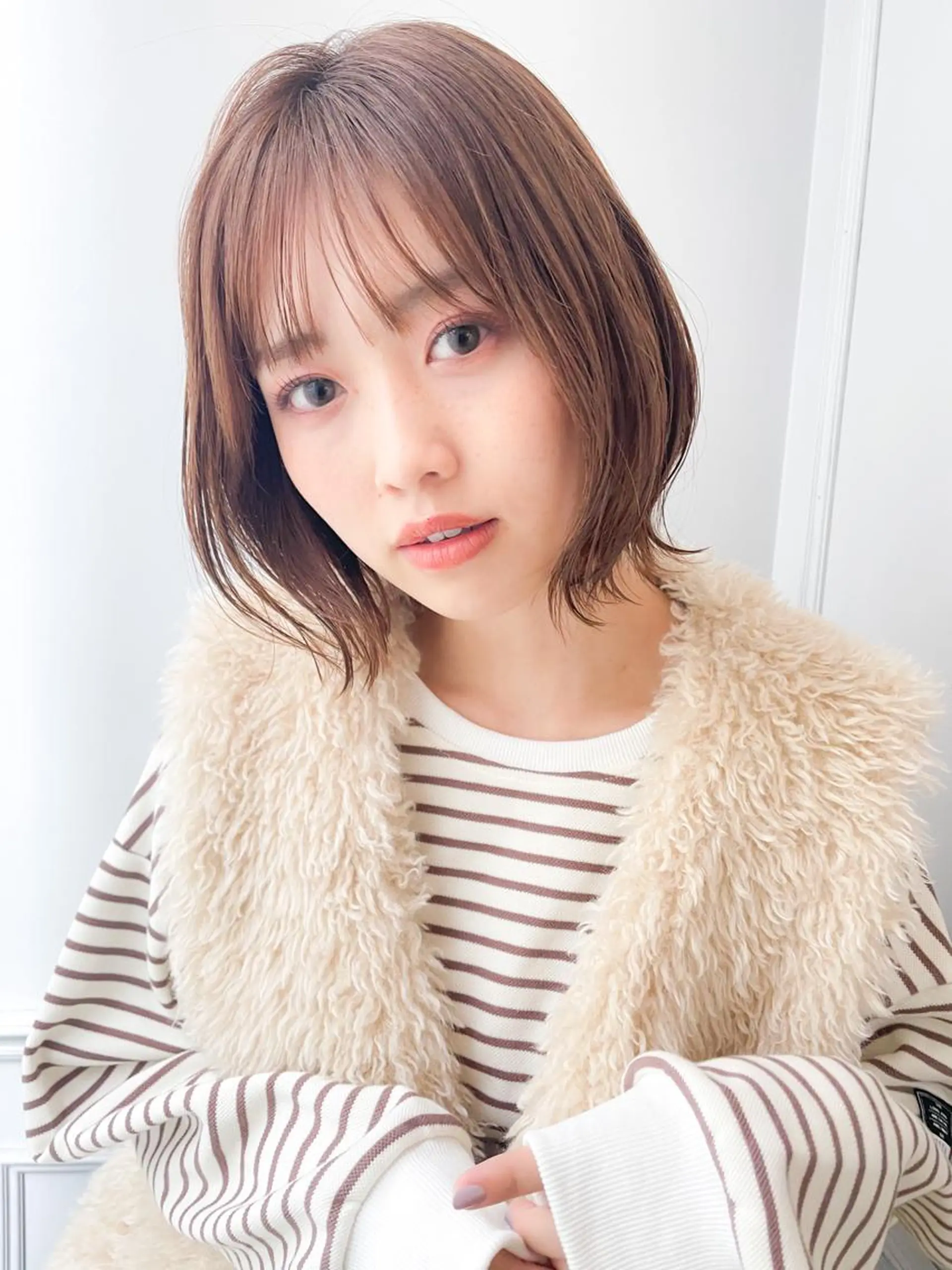 ミディアム カラー 切りっぱなしボブ ボブ くびれヘア 外ハネヘア カット トリートメント ヘッドスパ ✨カラー支持No.1 🧸ワキ カナコ🧸のヘアスタイル