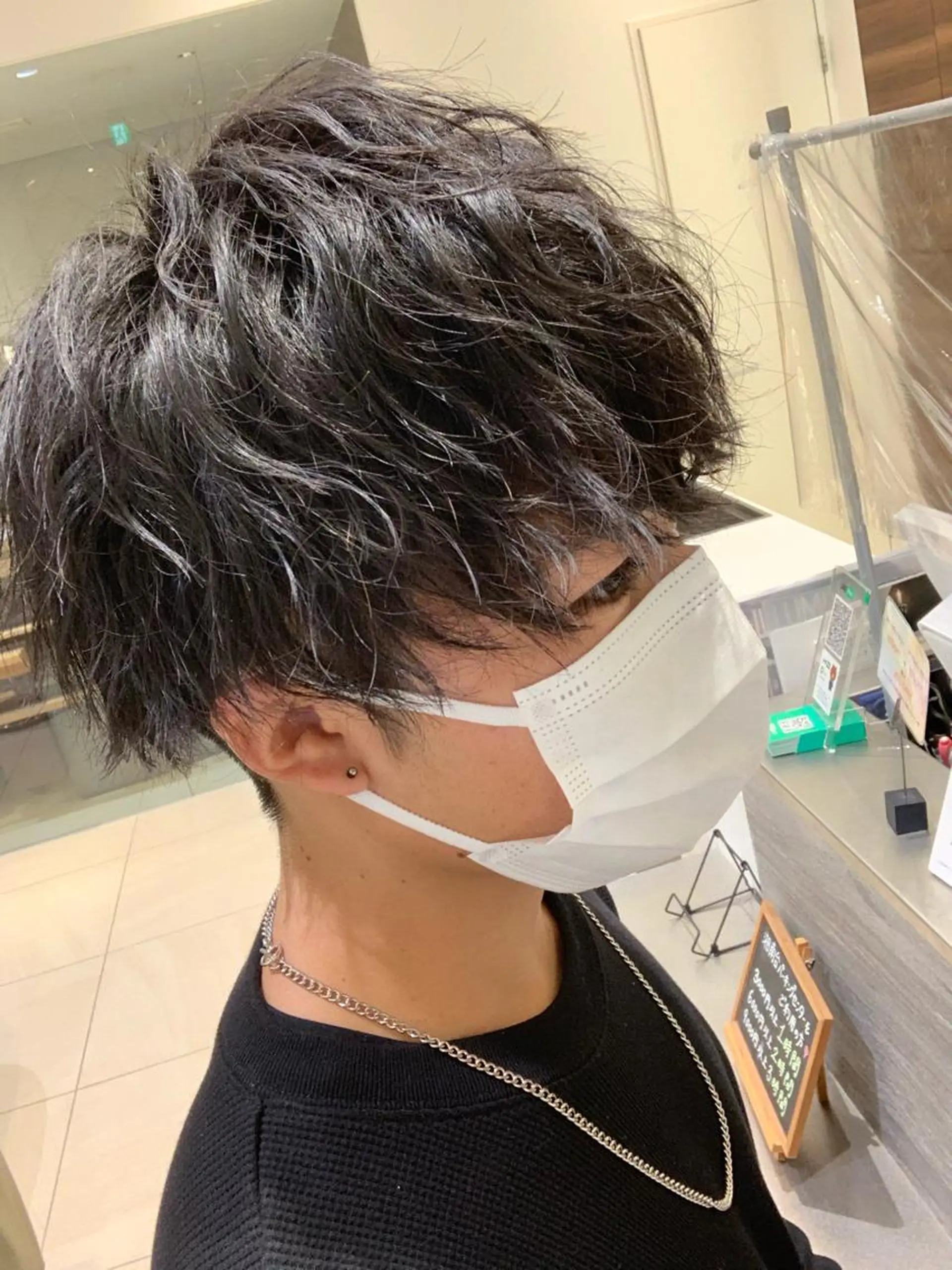 ショート パーマ メンズ カット パーマ メンズパーマフェード シモジタカヒロのヘアスタイル