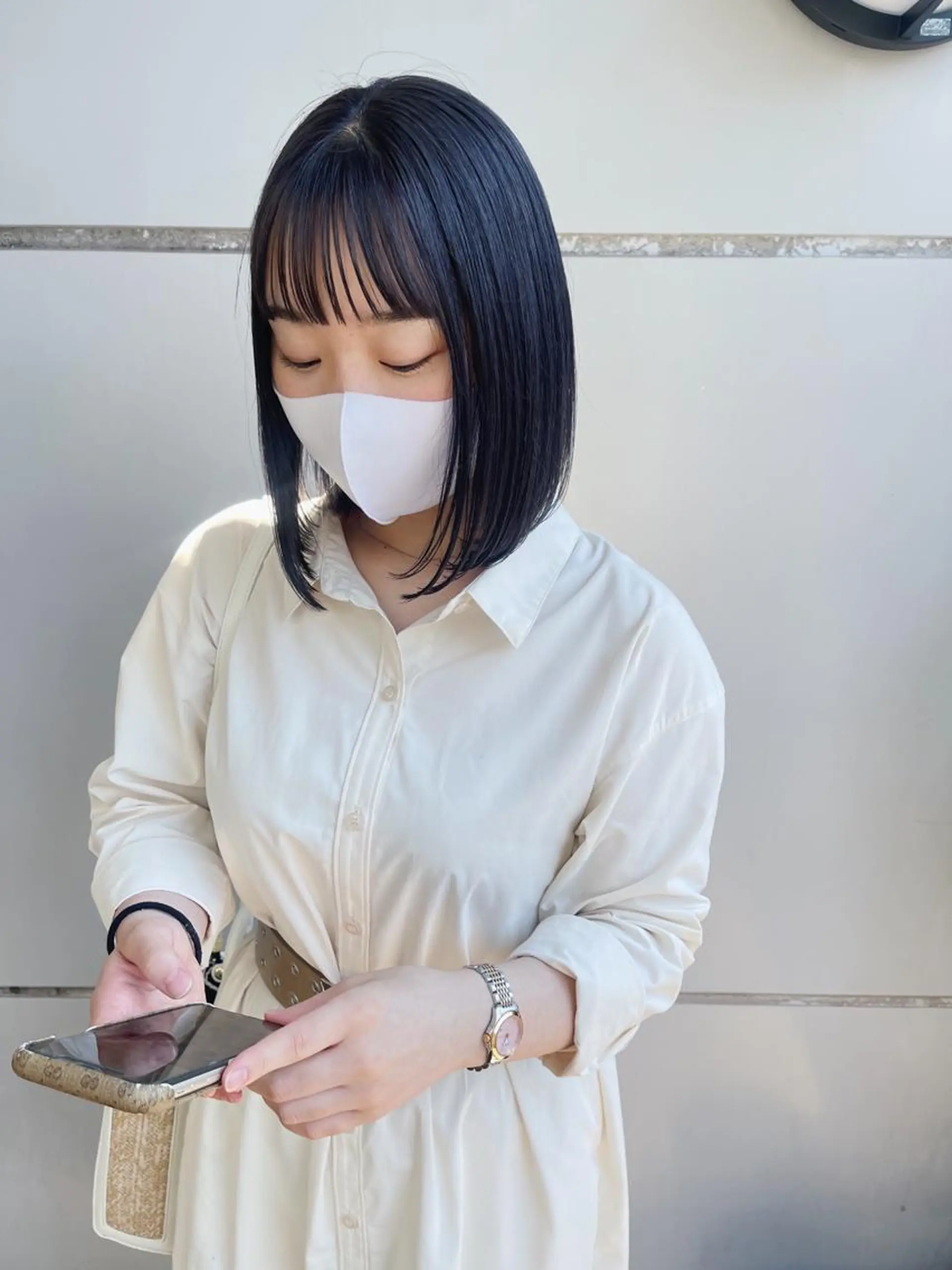 ショート カラー 黒髪 ブルーカラー ブルーブラック ボブ カット トリートメント 丁寧なカウンセリング 🌿KENTA🌿のヘアスタイル