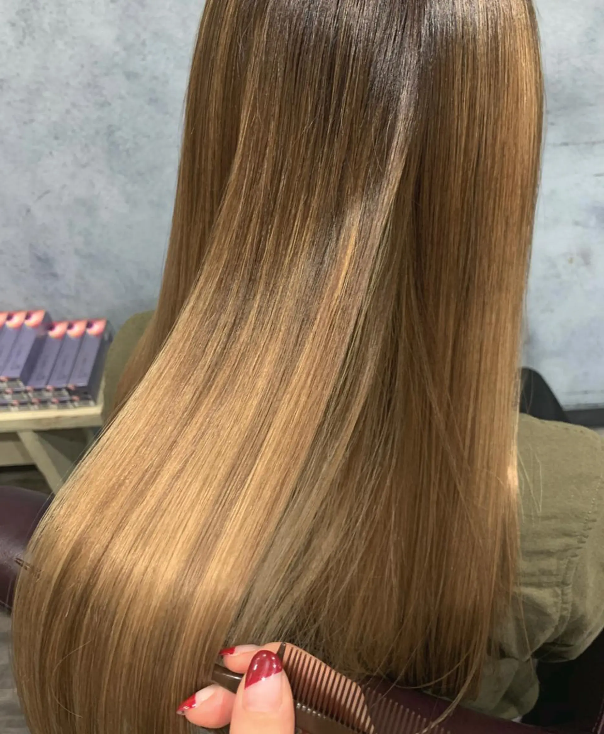 ロング パーマ 縮毛矯正 ツチダ カホのヘアスタイル