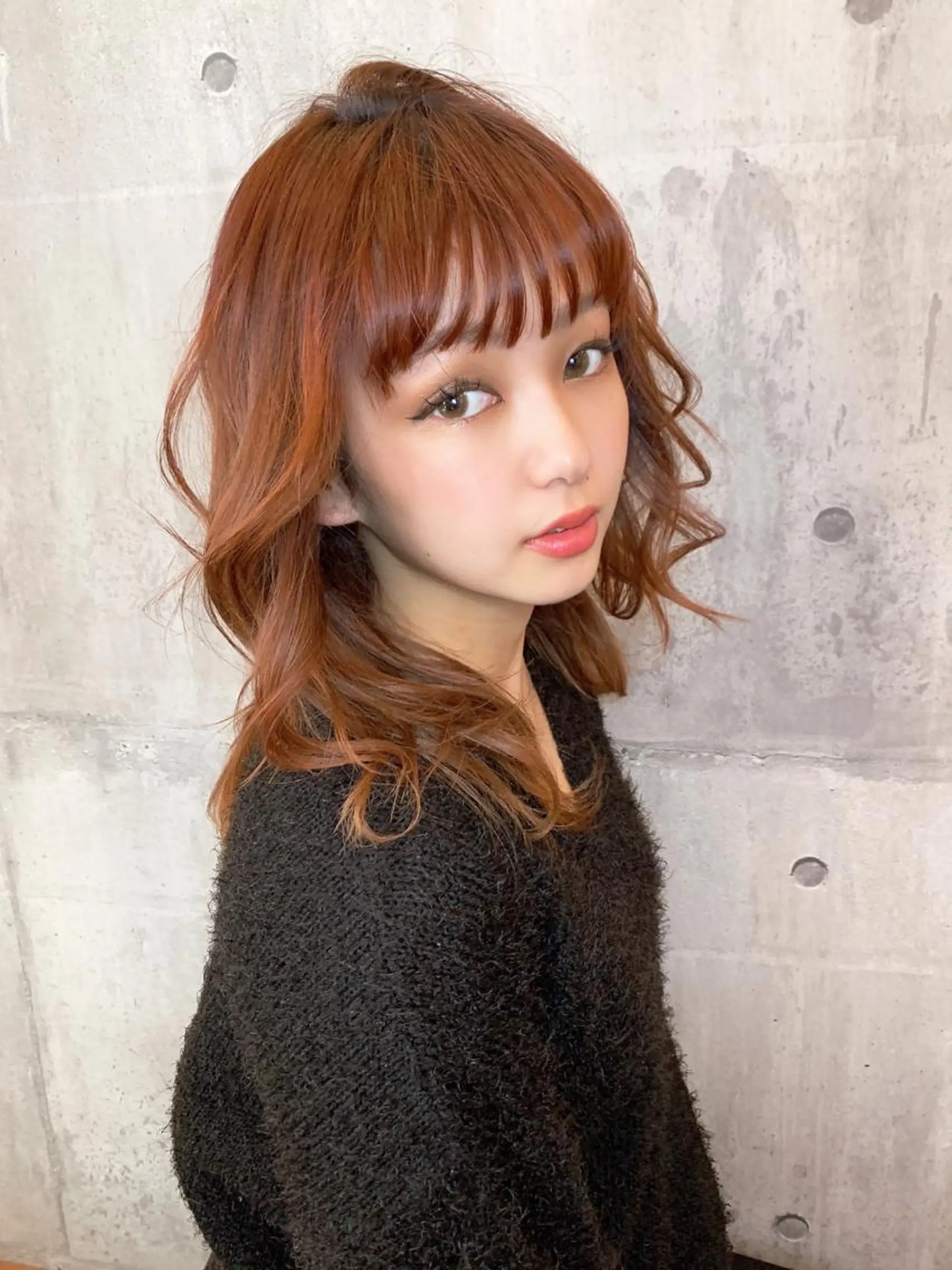 セミロング カラー パーマ オレンジ メンズ特化👨 細谷碧海のヘアスタイル