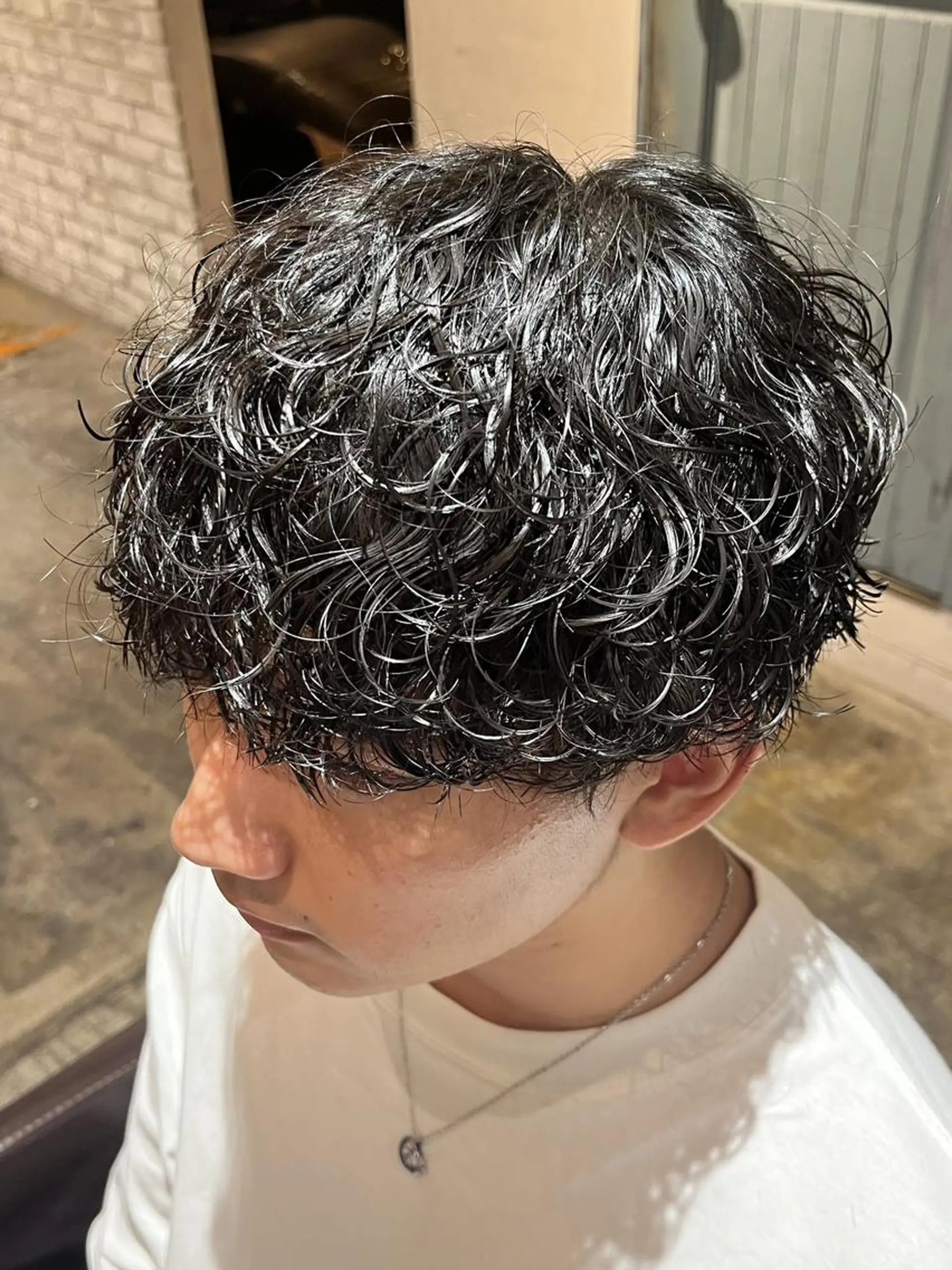 ショート パーマ メンズ カット パーマ トリートメント ヘアセット 👑メンズパーマの 天才店長望月👑のヘアスタイル