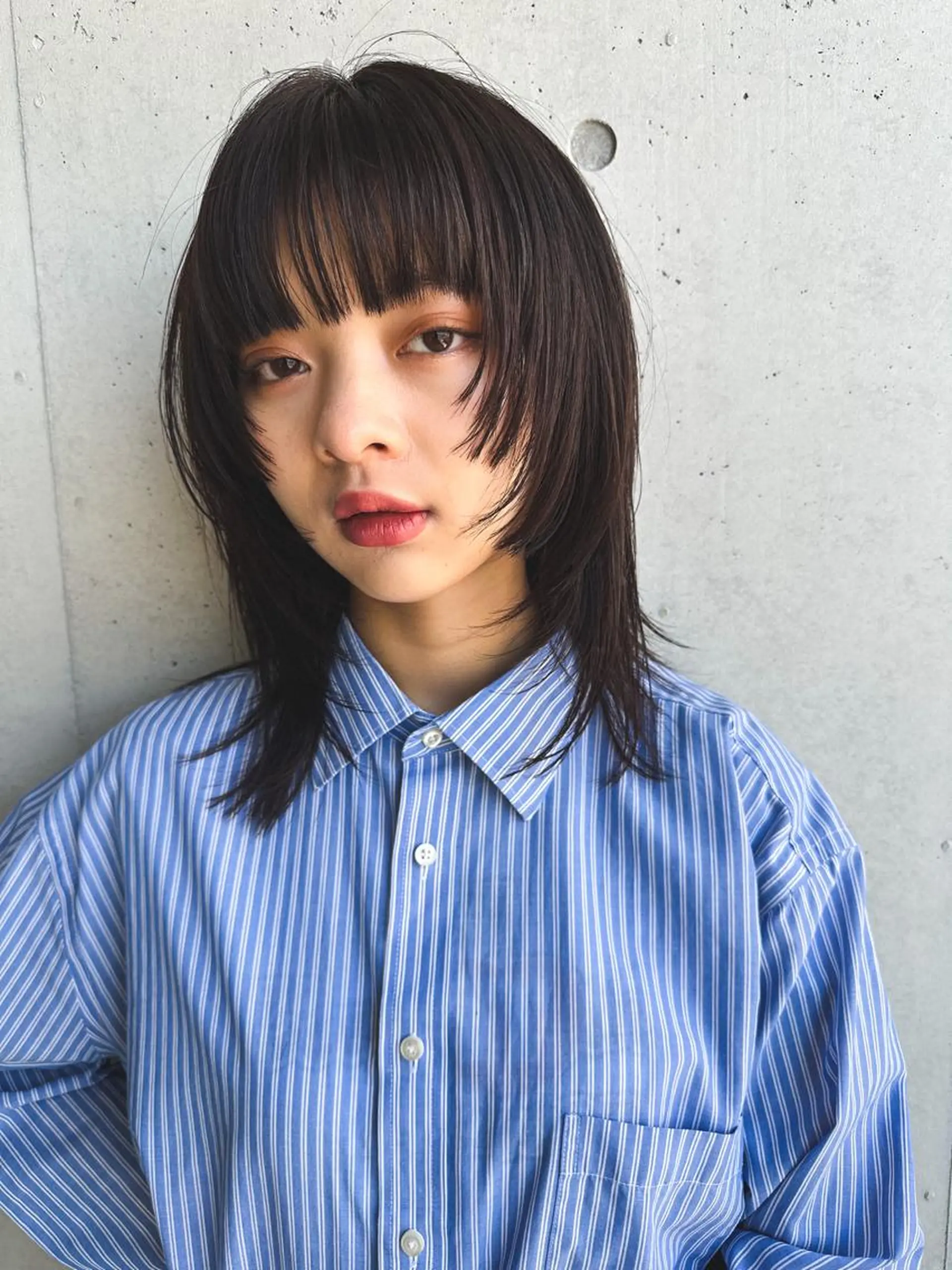 ミディアム 斎藤祐樹 /レイヤー/パーマのヘアスタイル