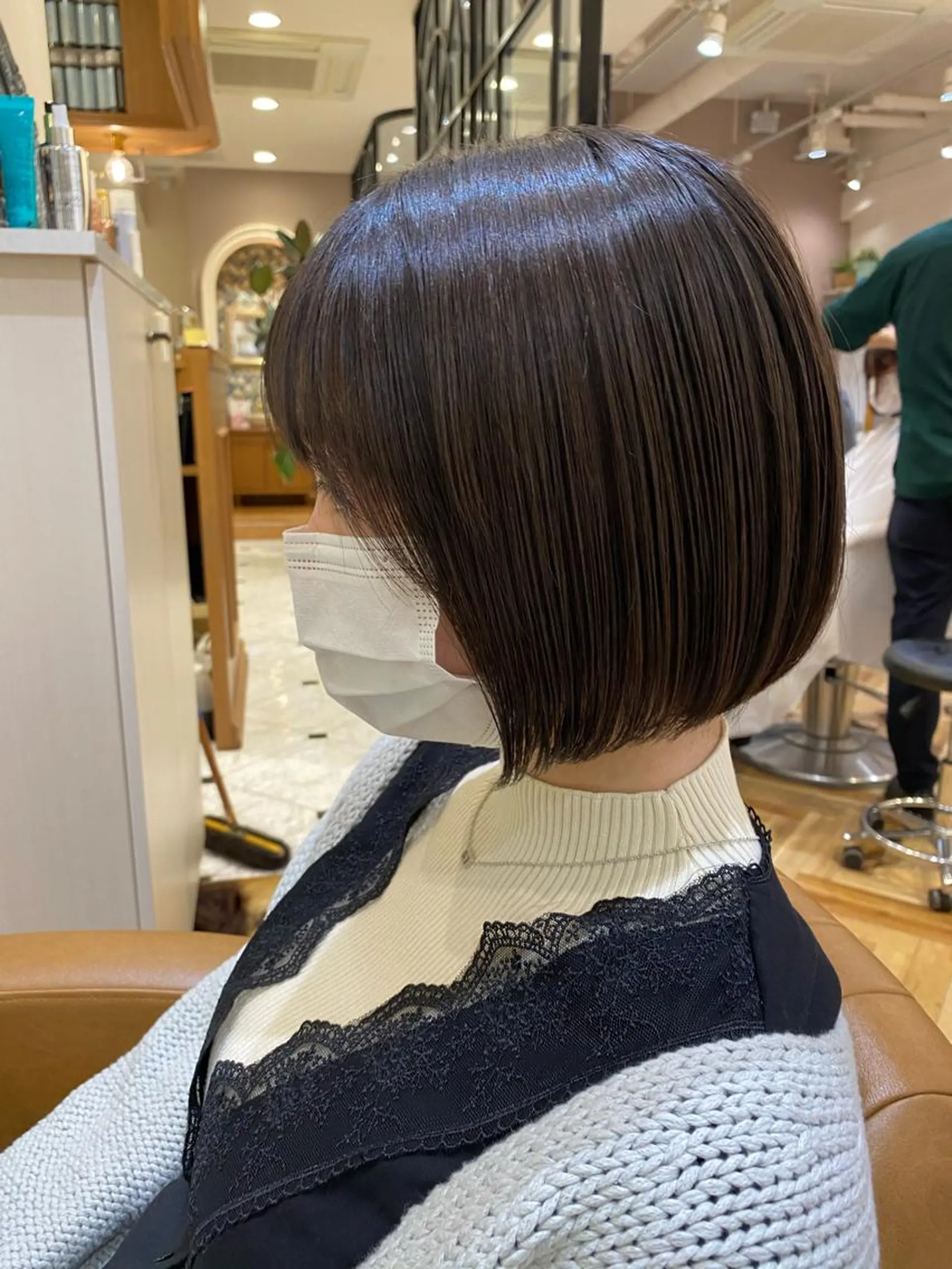 ショート カット ヘアカラー トリートメント ボブ韓国風レイヤー 髪質改善/畠中ケントのヘアスタイル