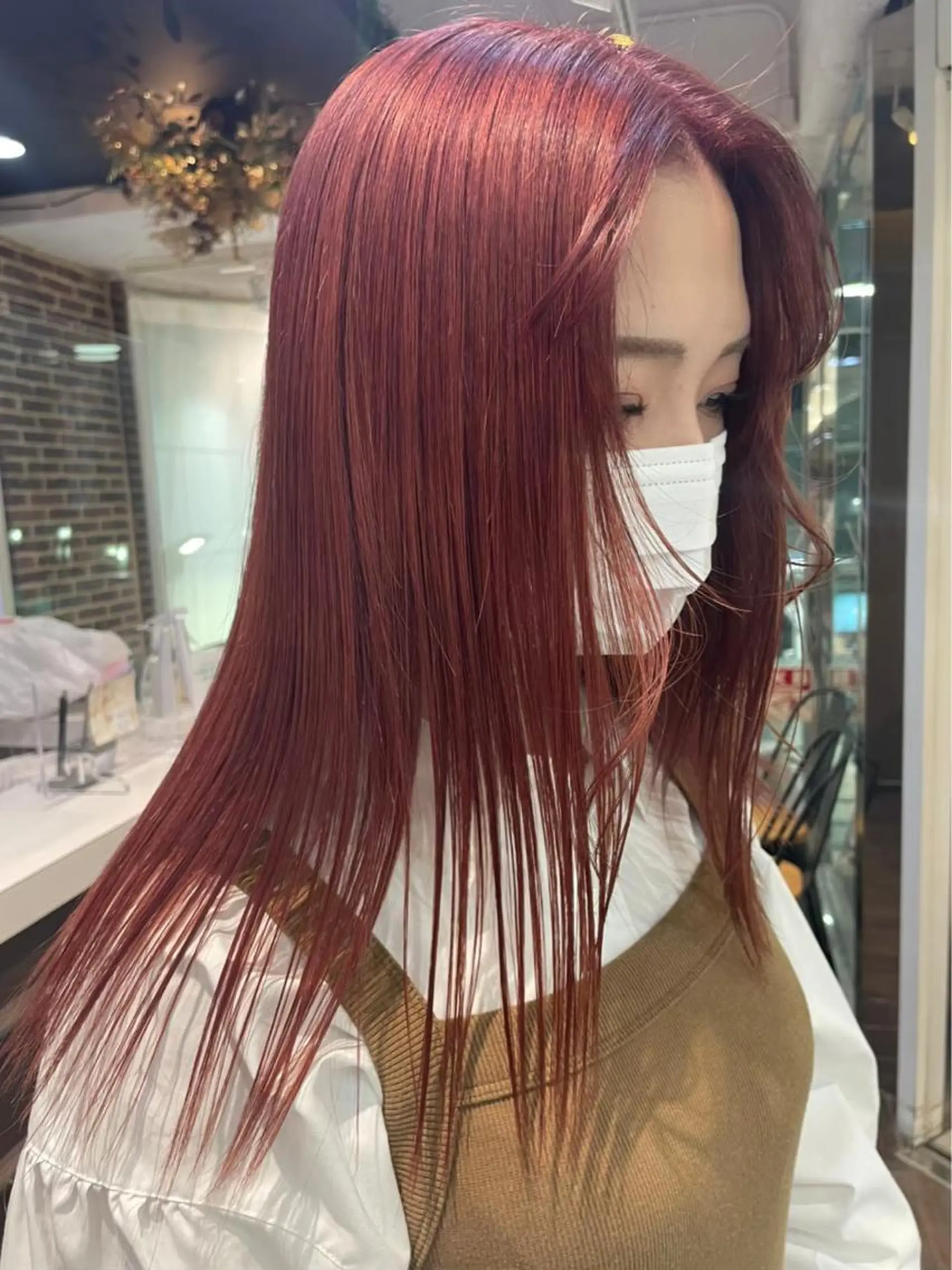 セミロング カラー ブリーチ ケアブリーチ 透明感カラー デザインカラー ダブルカラー ハイトーン/マツエク AYAKA🌙のヘアスタイル