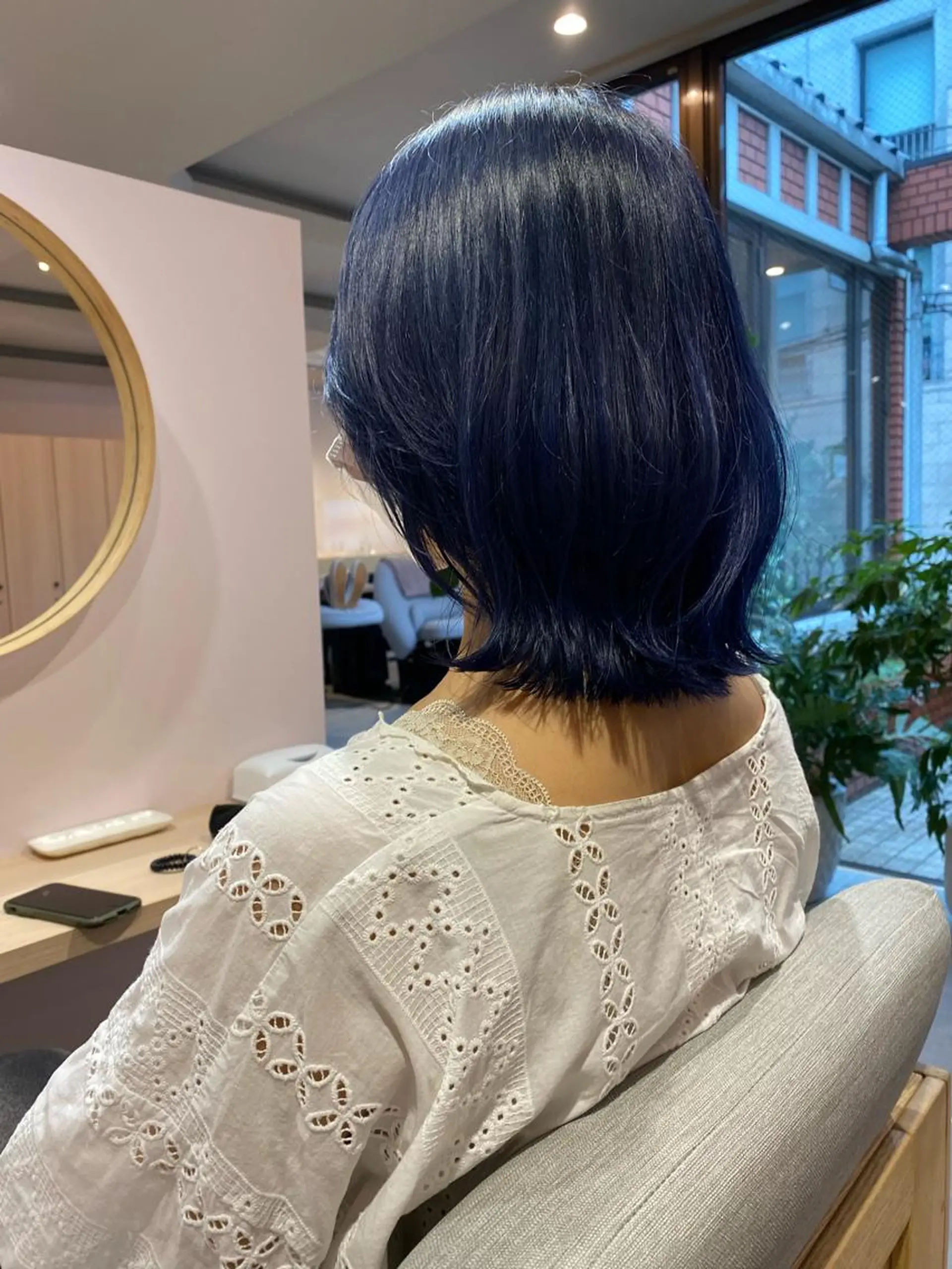 ミディアム カラー ネイビーカラー ヘアカラー トリートメント nagisa /縮毛矯正のヘアスタイル
