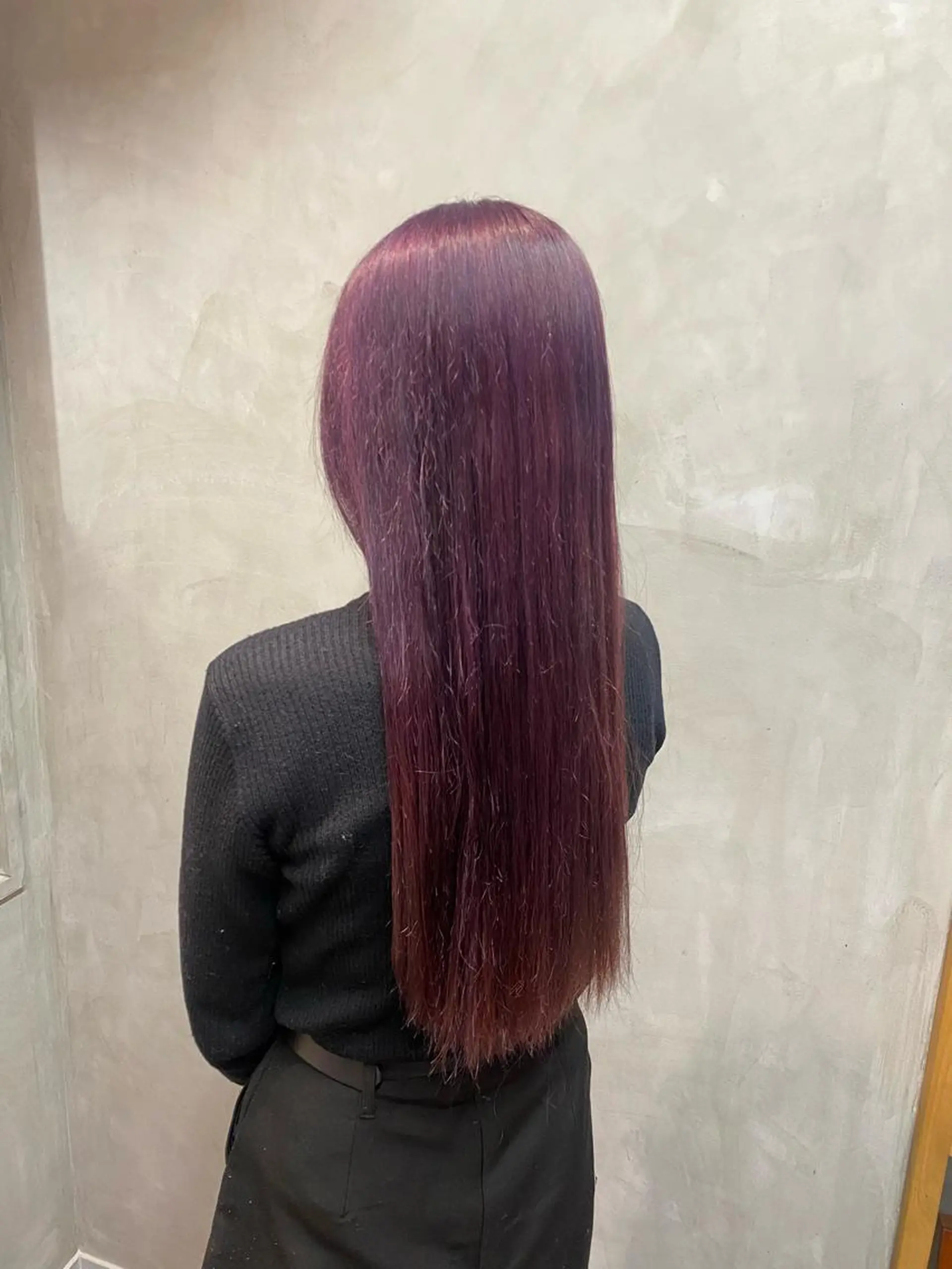 ロング ピンクラベンダー カット ヘアカラー トリートメント hina💟 透明感カラーのヘアスタイル