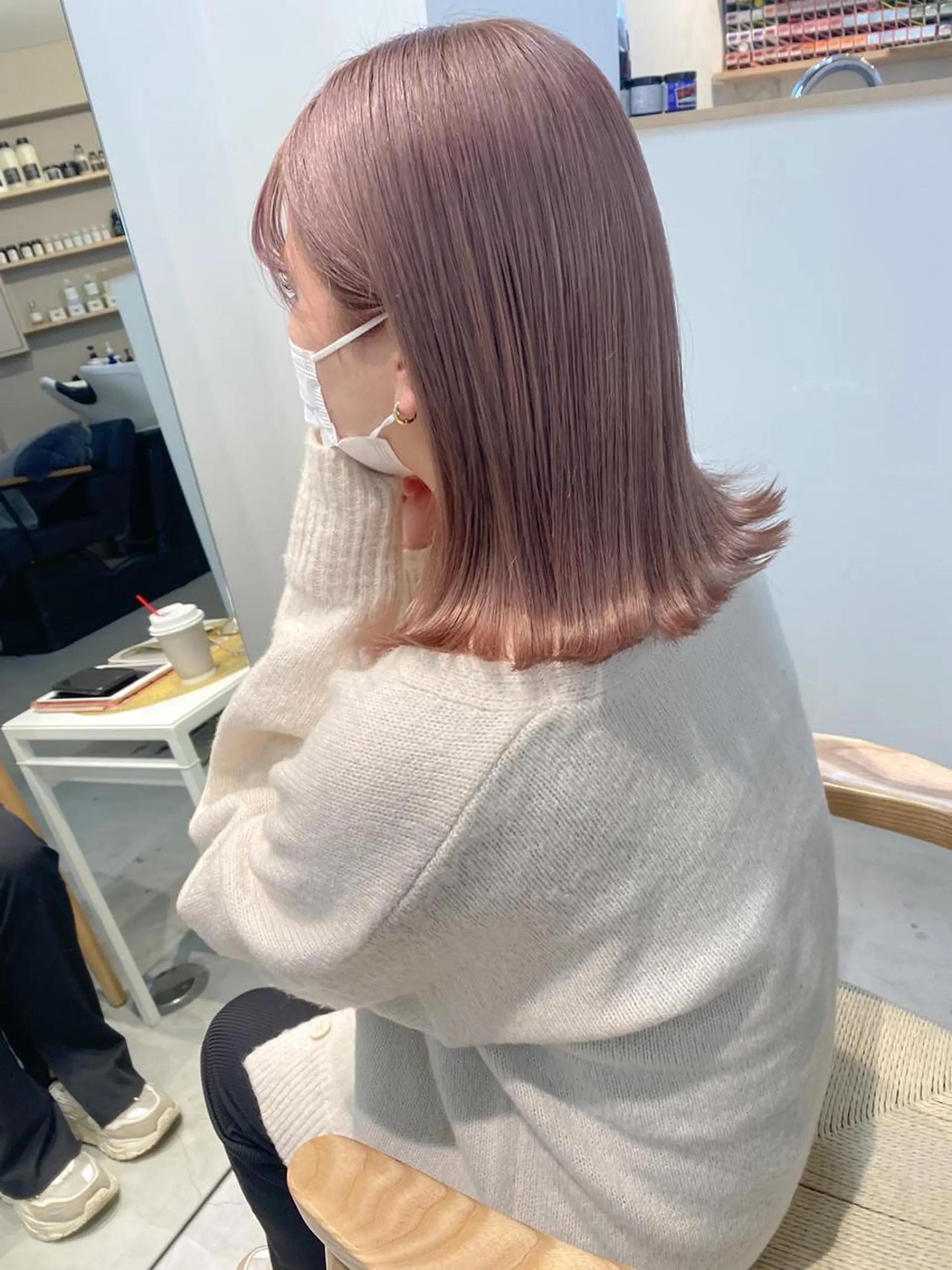 ミディアム カラー ベージュカラー ピンクカラー ピンクベージュ fit stand /HIIRAGIのヘアスタイル