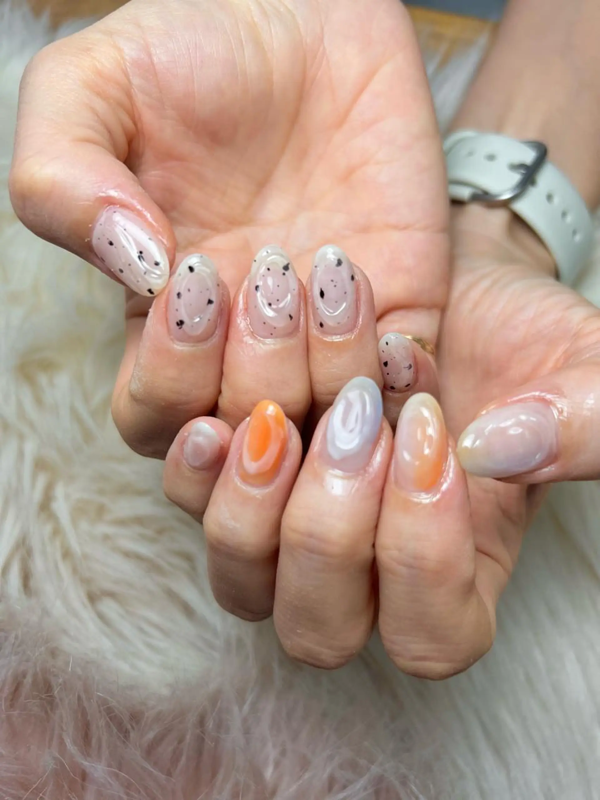 ネイル ジェルネイル 持ち込み ニュアンスネイル パラジェル 春ネイル flowers nailのネイルデザイン