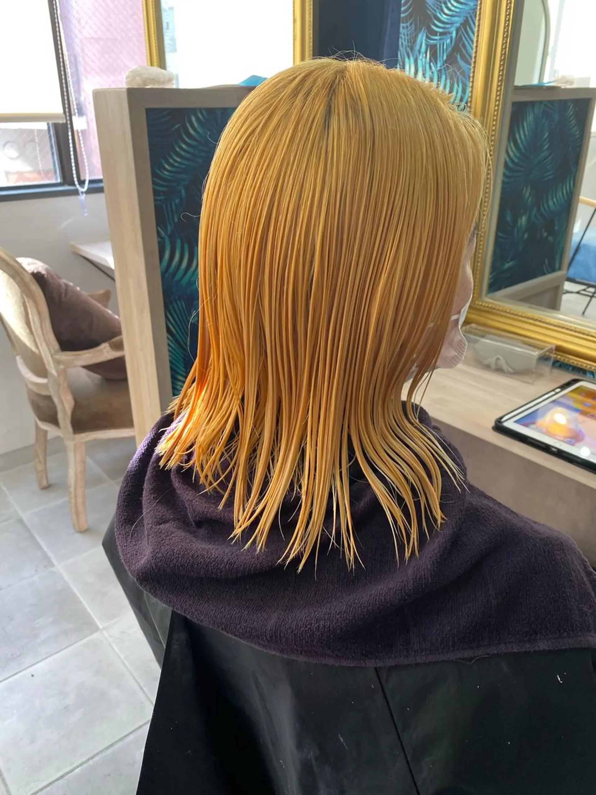 ミディアム カラー ブリーチ SHIAN立川 及川望のヘアスタイル