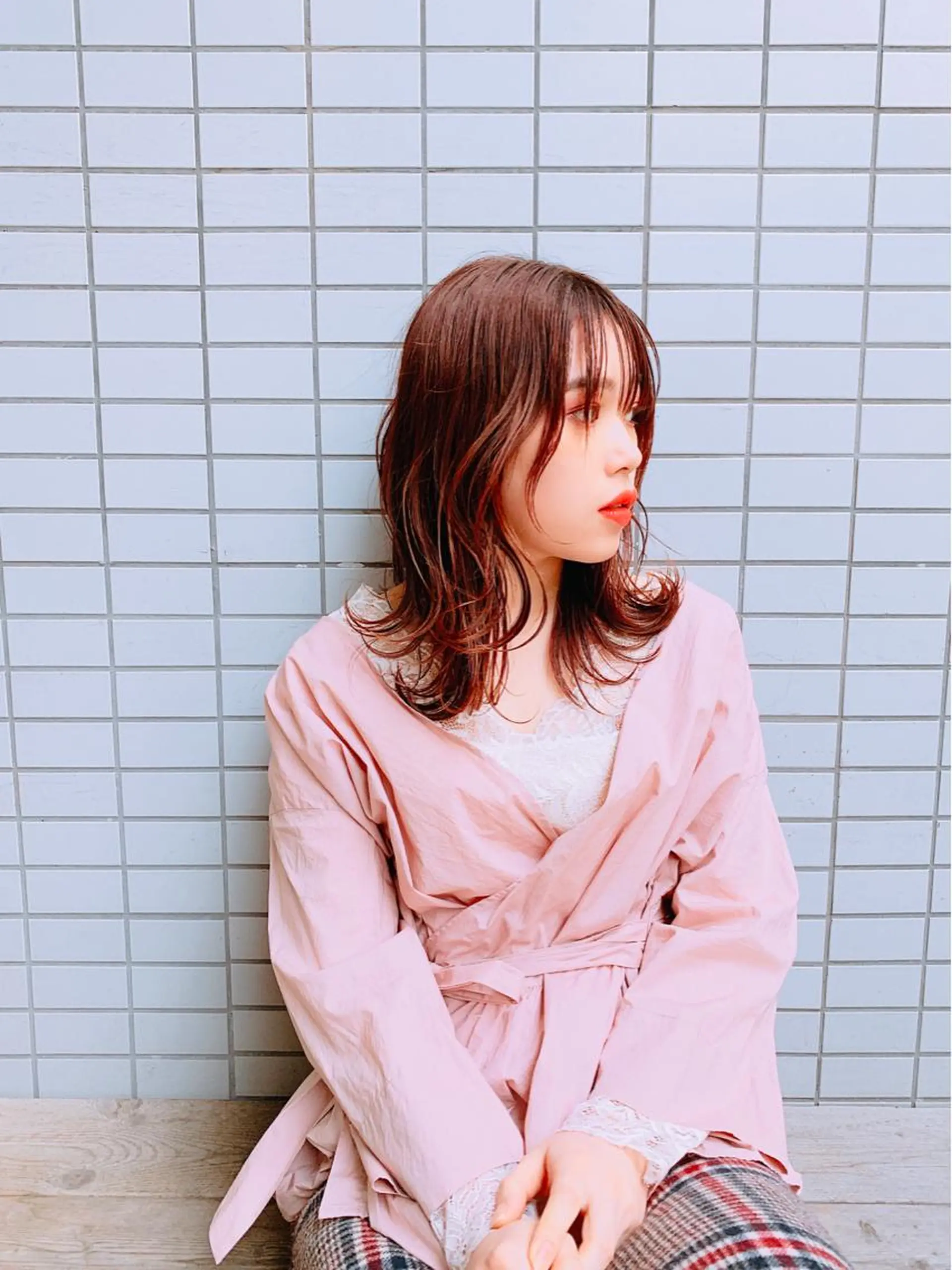 セミロング カラー パーマ ヘアアレンジ 🐮牛島 一貴🐮のヘアスタイル