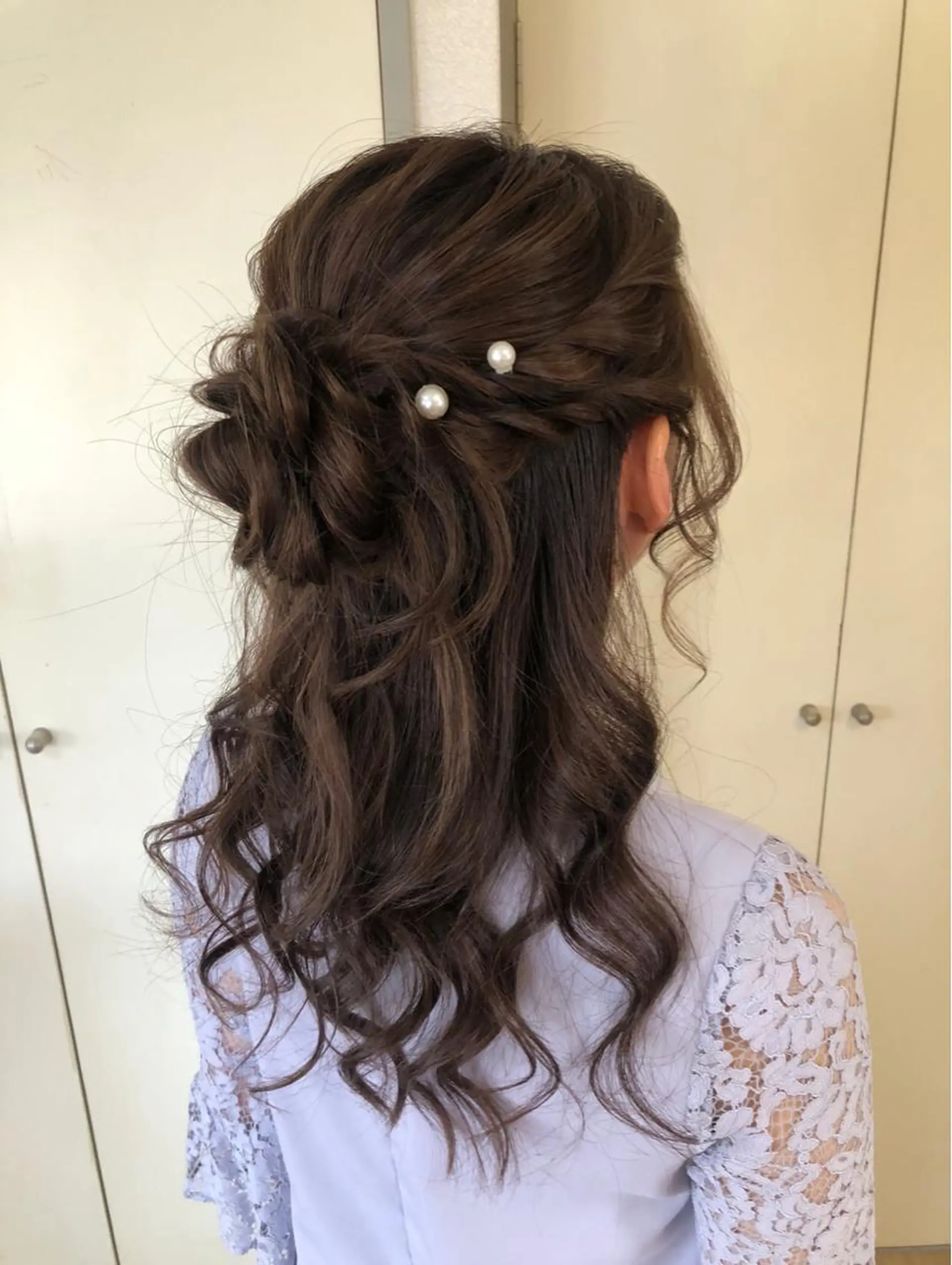 ヘアアレンジ ハーフアップ 結婚式・ブライダル ヘアセット meeho所属・salon *meehoのネイルデザイン