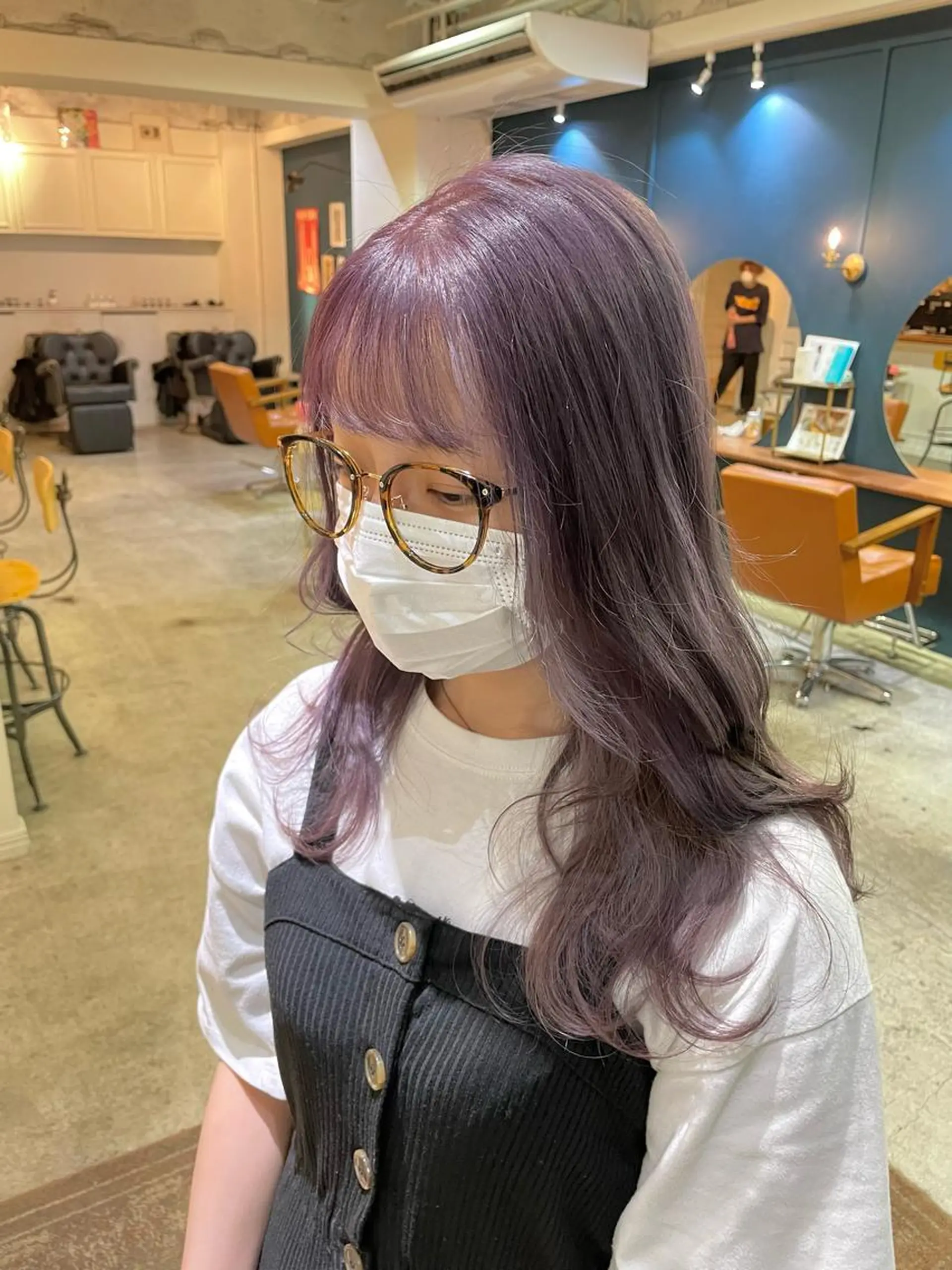 セミロング カラー ヘアアレンジ グレージュ ラベンダーカラー ラベンダーグレージュ ラベンダーグレー ヘアカラー トリートメント 山崎 澪 レイヤーカット/大宮のヘアスタイル