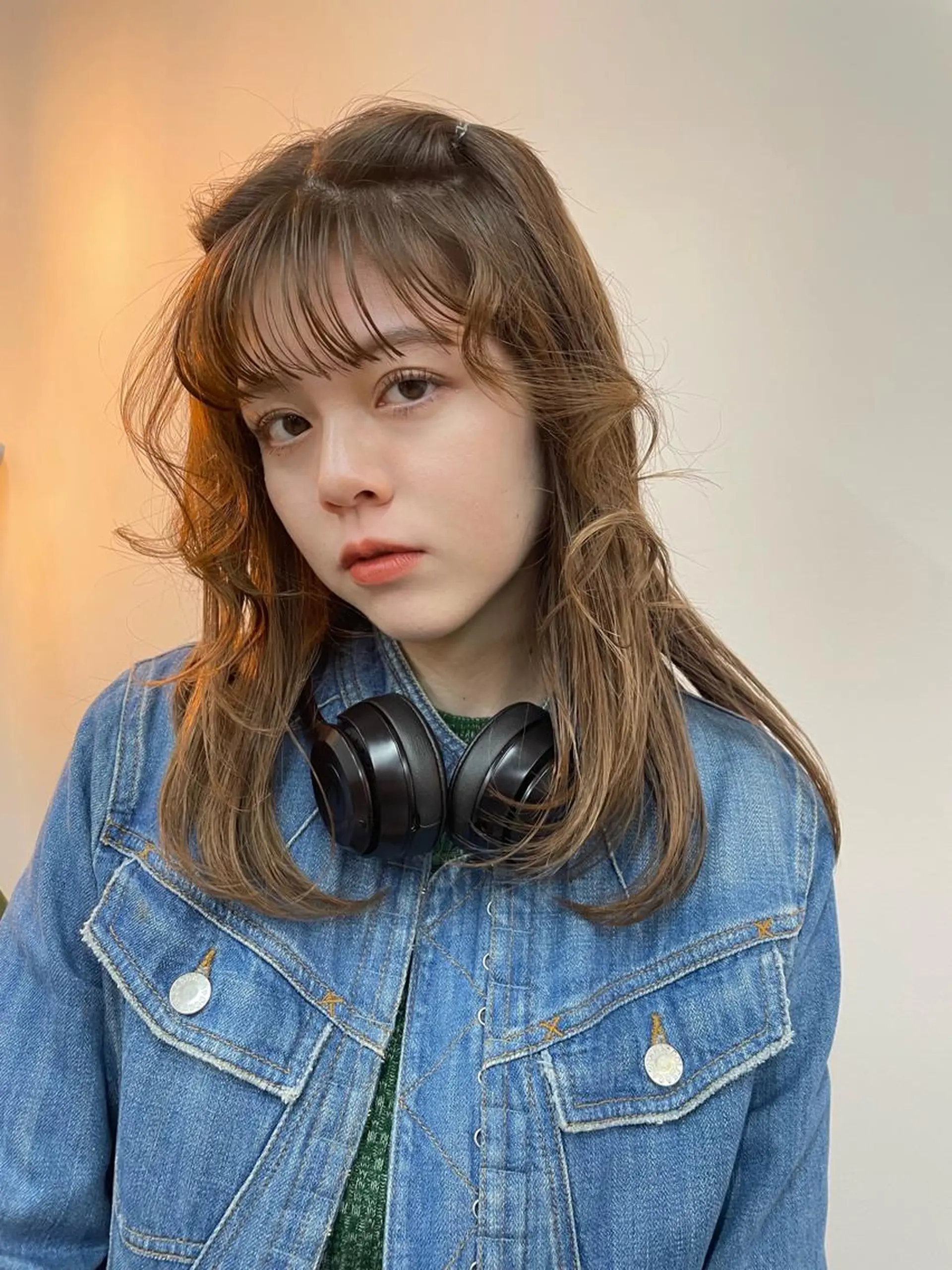 セミロング 顔まわりレイヤー 顔周りカット レイヤーカット カット さかした ちなのヘアスタイル