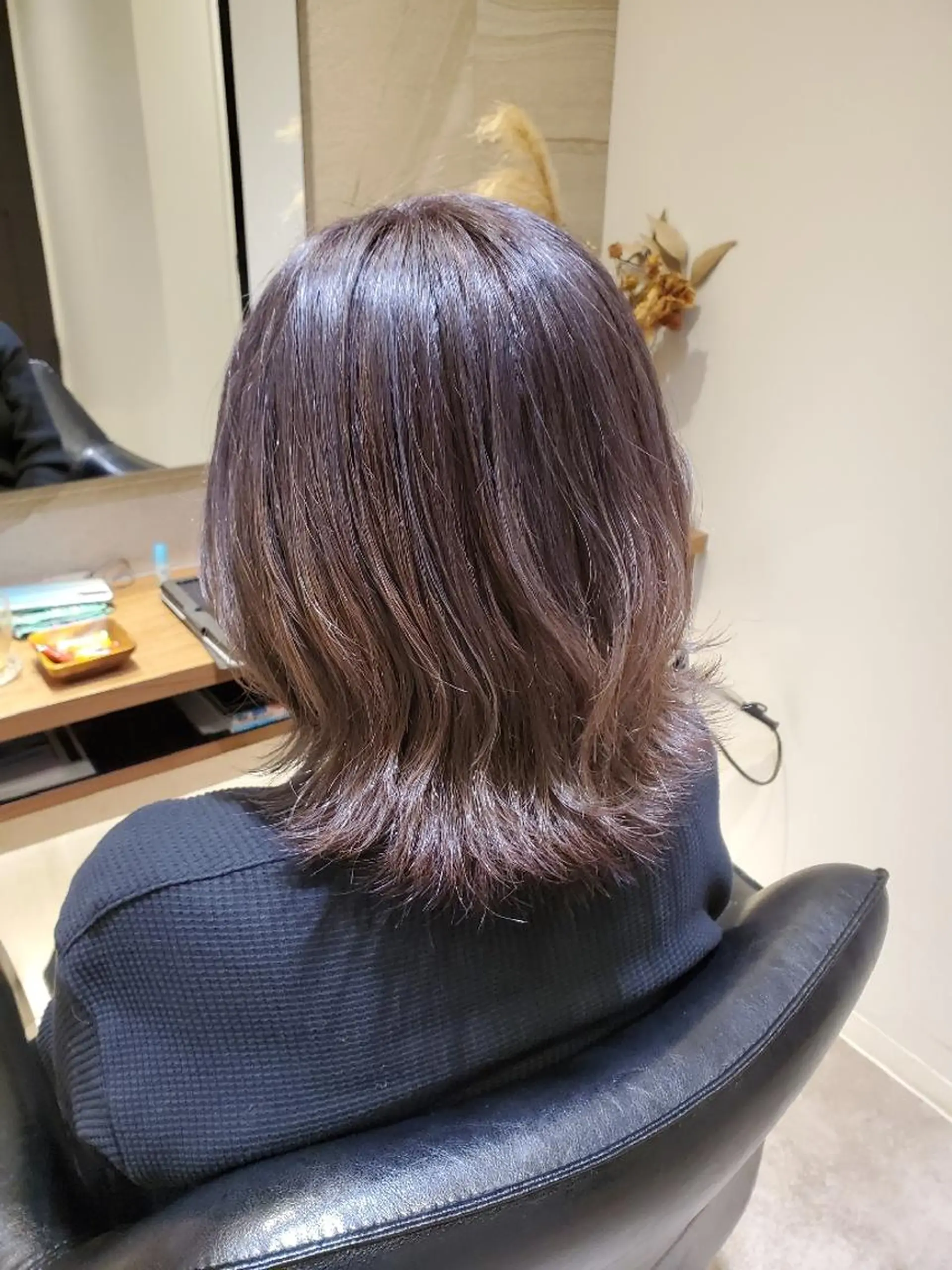 ミディアム カラー ハイライトカラー パープルカラー ハイライト 💎カラー特化💎 長嶺文江💎のヘアスタイル