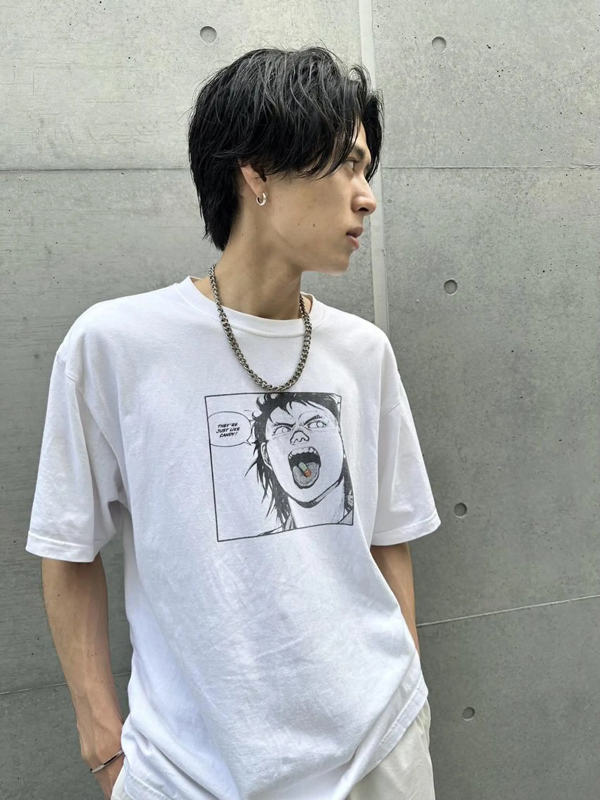 メンズ 波巻きパーマ 朝崎倭斗のヘアスタイル