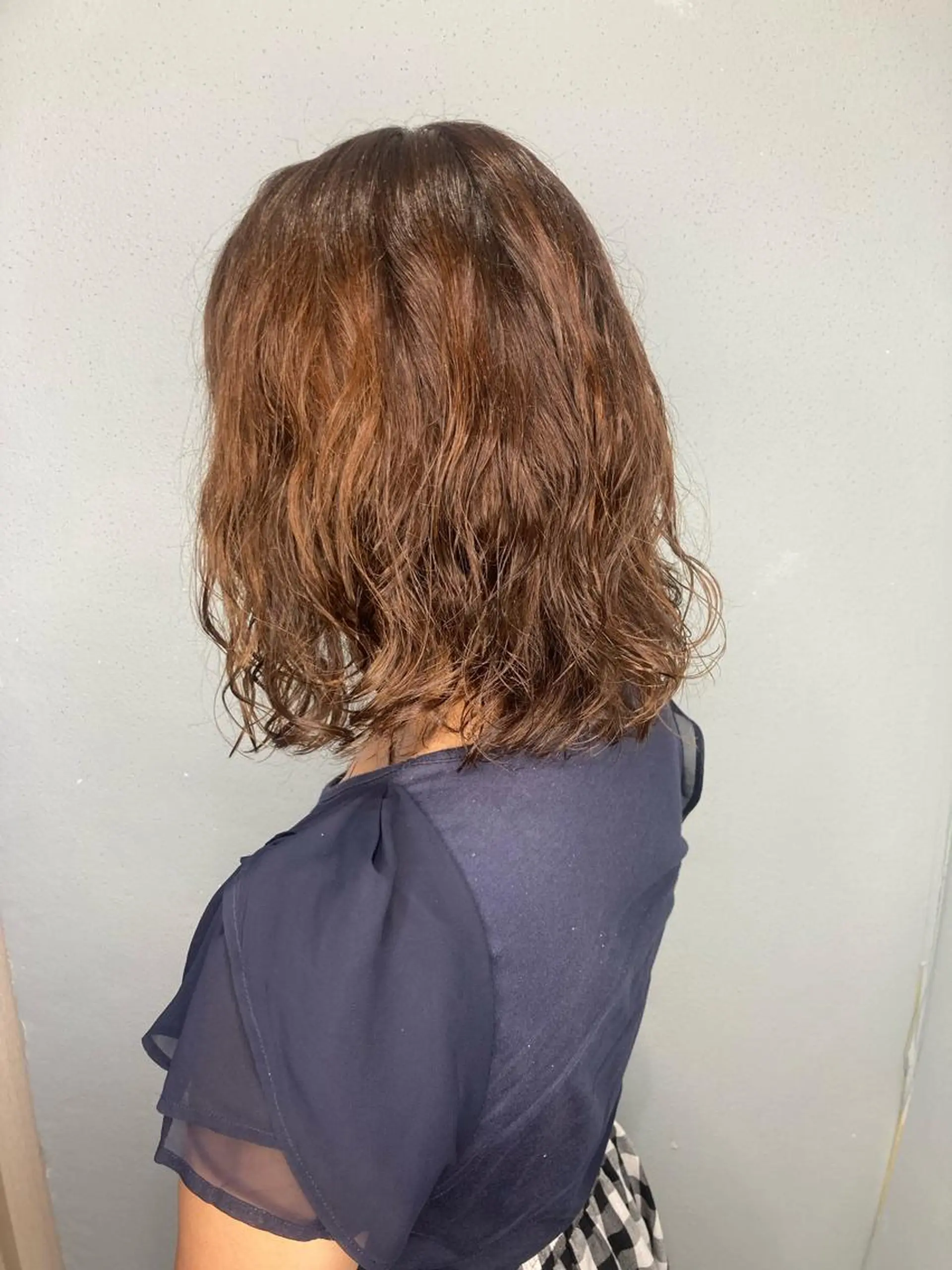 ミディアム パーマ ミディアムパーマ 🌈ブリーチ無し ダブルカラー中村隆寛のヘアスタイル