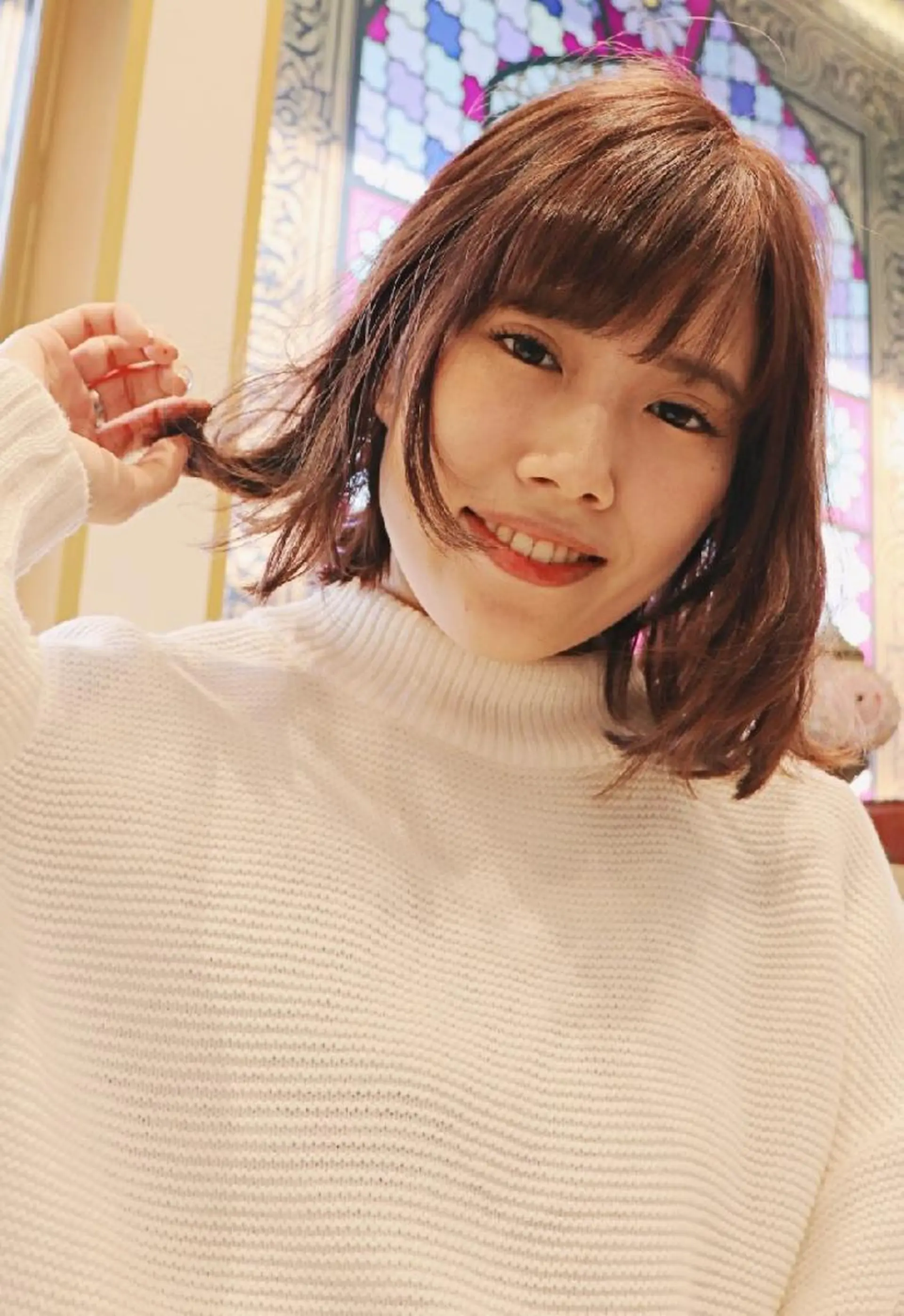 ショート カラー パーマ アディクシーカラー イルミナカラー LAMP HAIR  ランプヘアー所属・徳永 博志のヘアスタイル