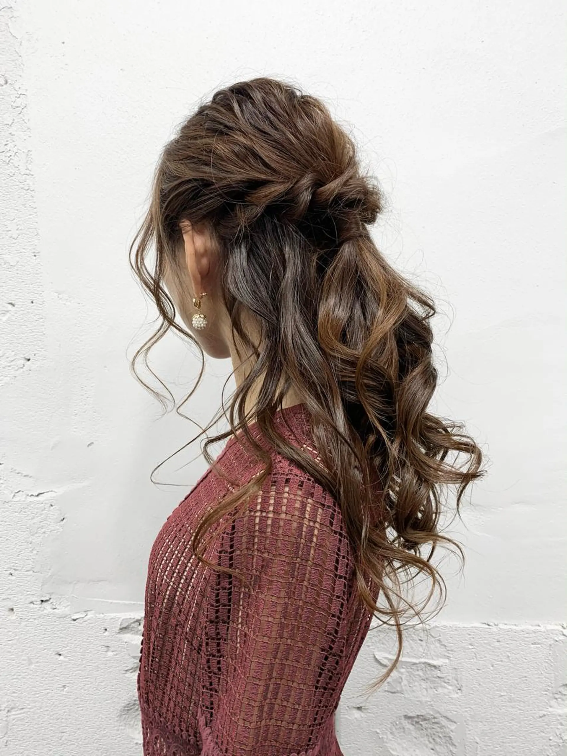セミロング カラー ヘアアレンジ ハーフアップ ヘアセット 🎨カラー満足度 500%💫ヅル💫のヘアスタイル