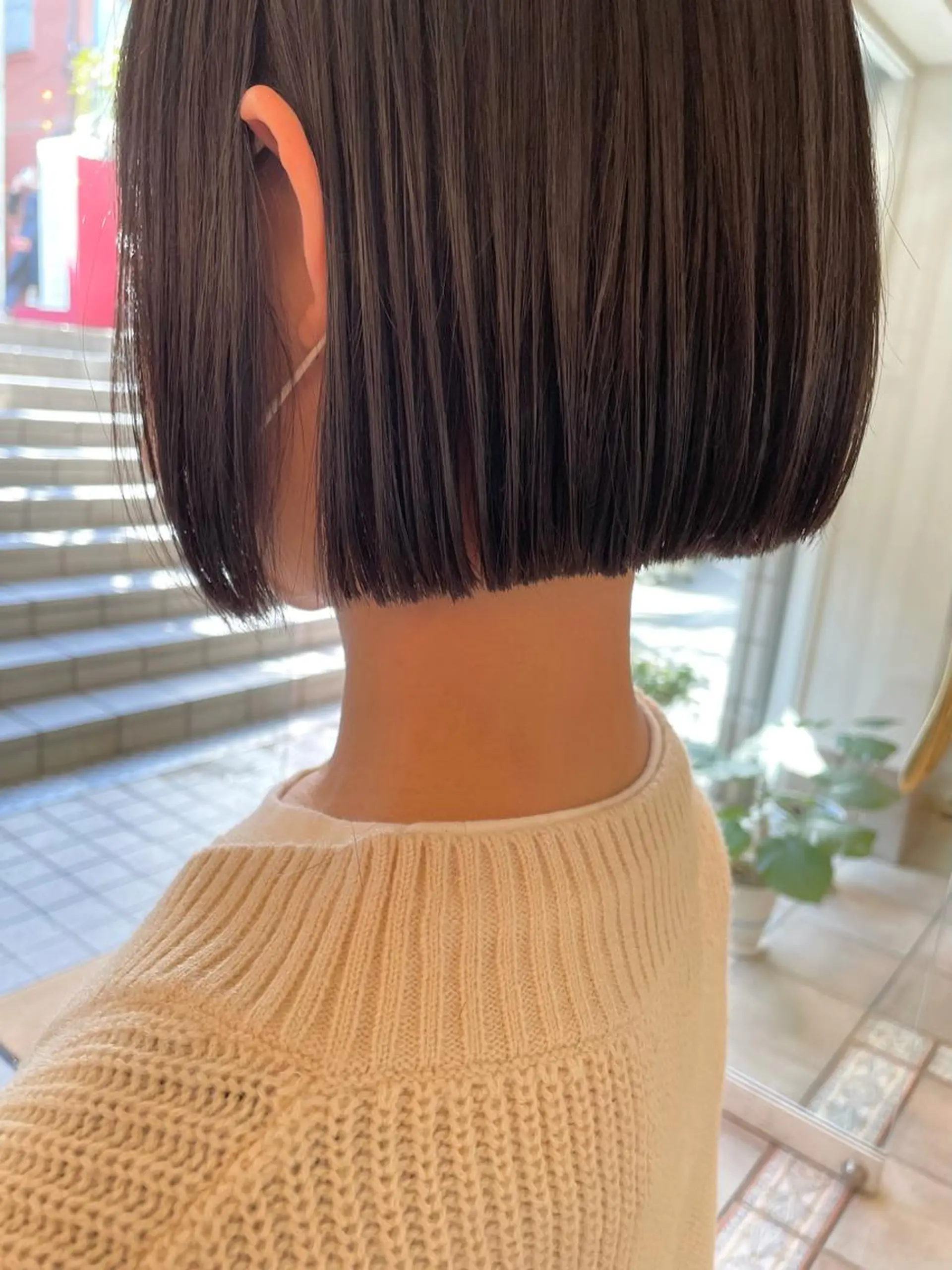 ショート パーマ カット 縮毛矯正 トリートメント 艶カラー🌙縮毛矯正 /ボブ【Reina】のヘアスタイル