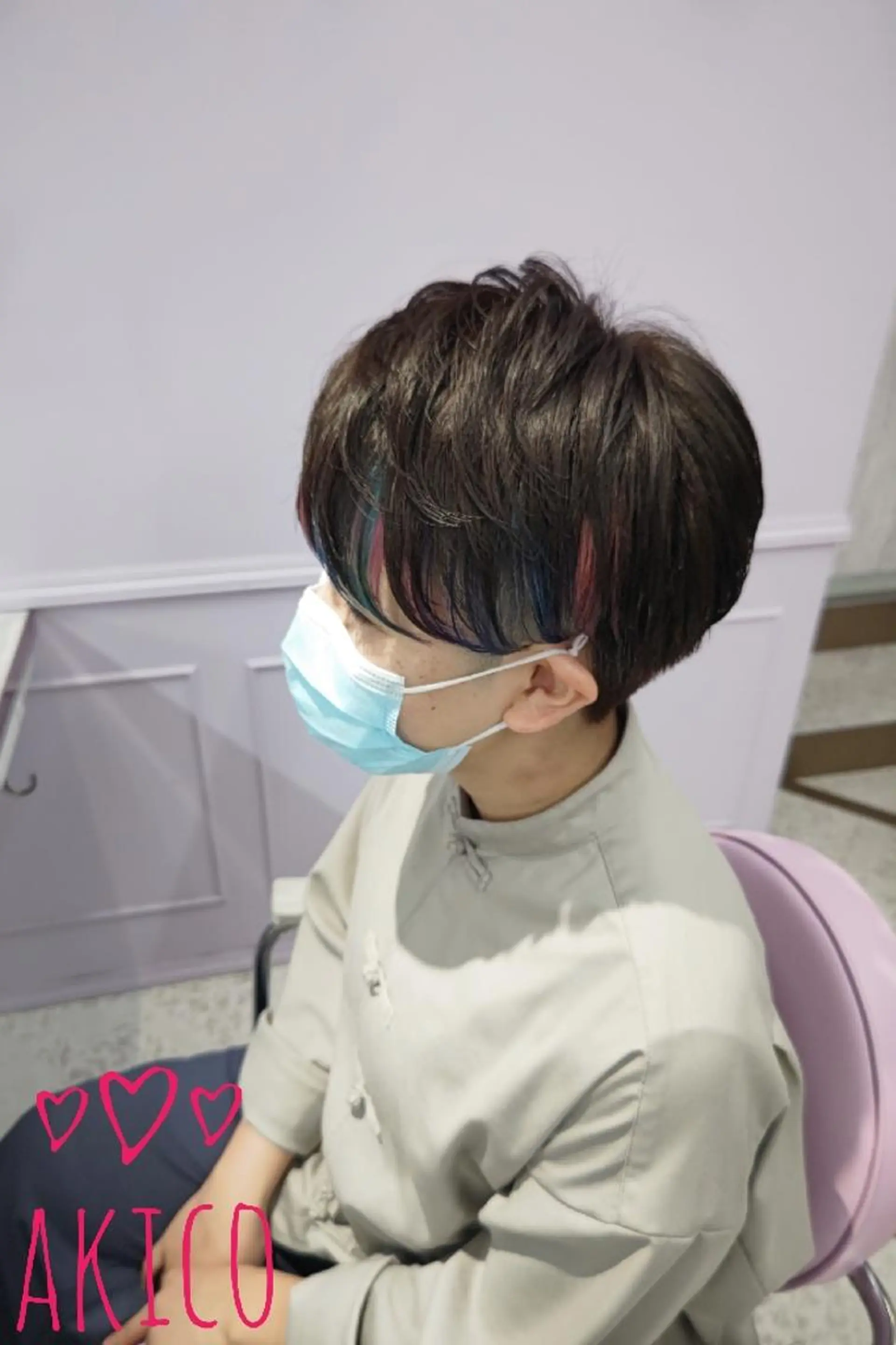 ショート カラー ミストバング ブリーチ  フェイスフレーミング マニッシュショート ショートヘア LUXBE GALLERY なんば駅前店所属・ラックスビーギャラリ ー AKICOのヘアスタイル