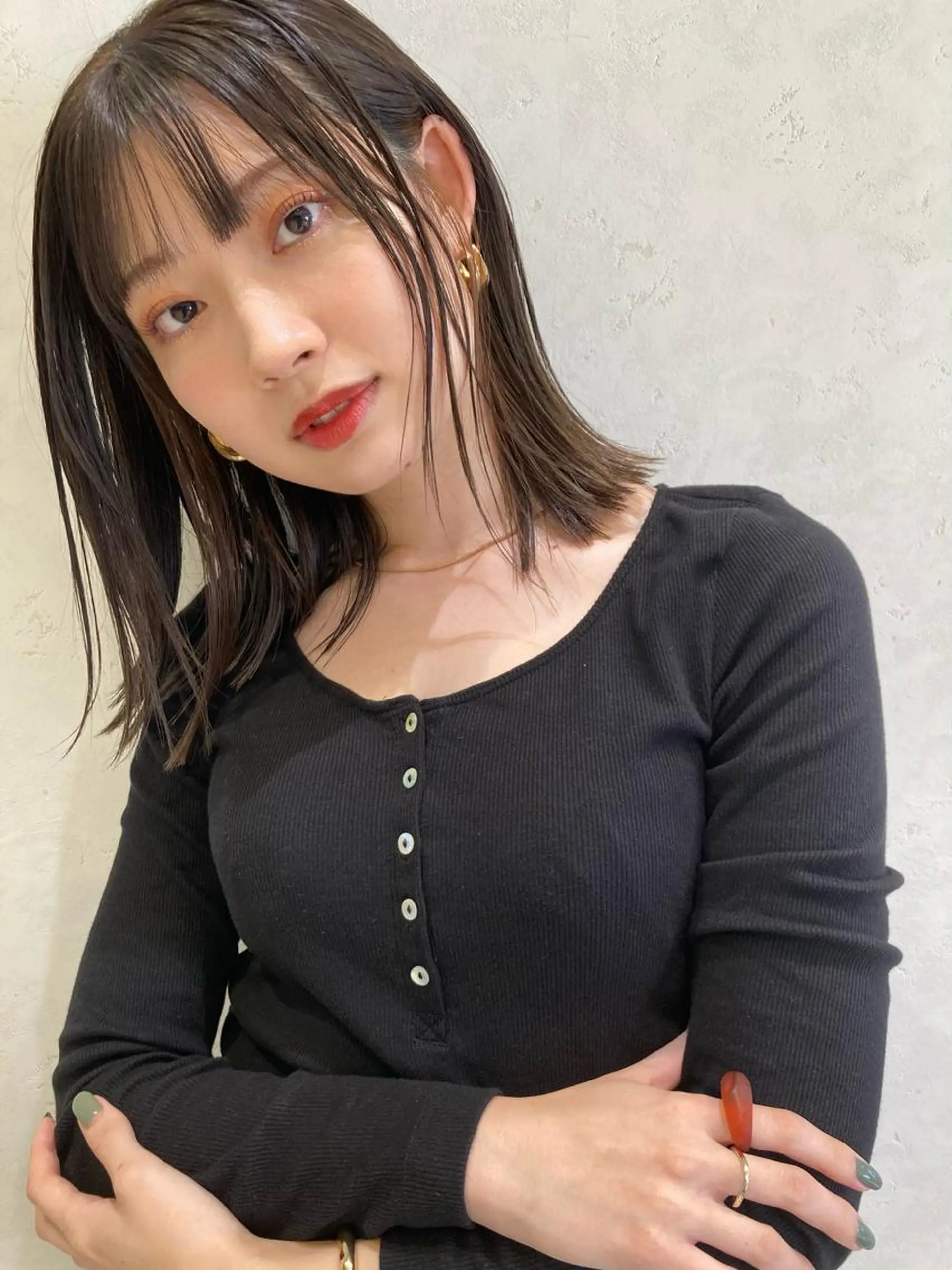 ミディアム カラー カット 縮毛矯正 nono🐈 本鵠沼駅から徒歩1分のヘアスタイル