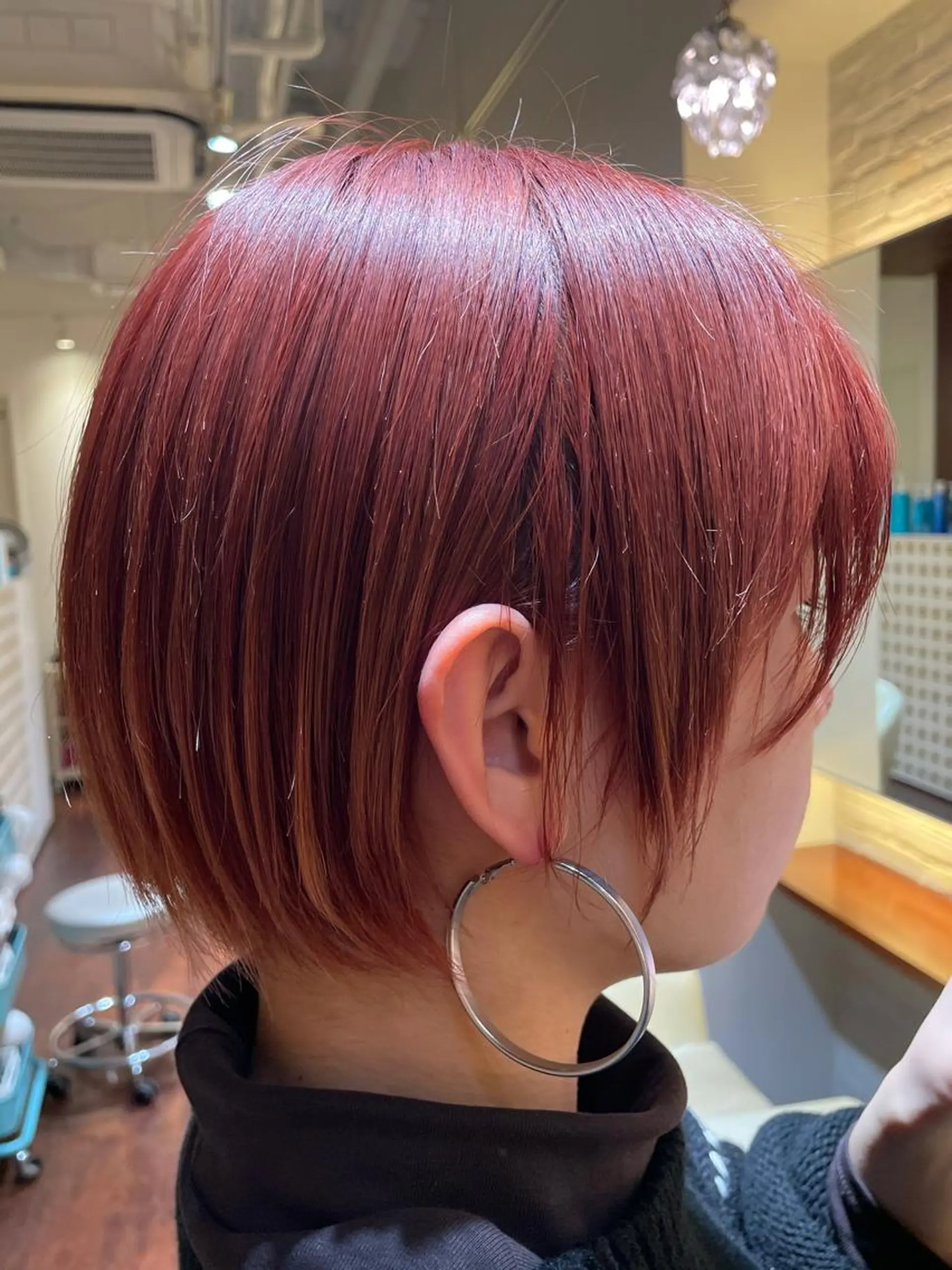 ショート カラー オレンジ ピンクカラー CoCooN 店長 さのえみのヘアスタイル