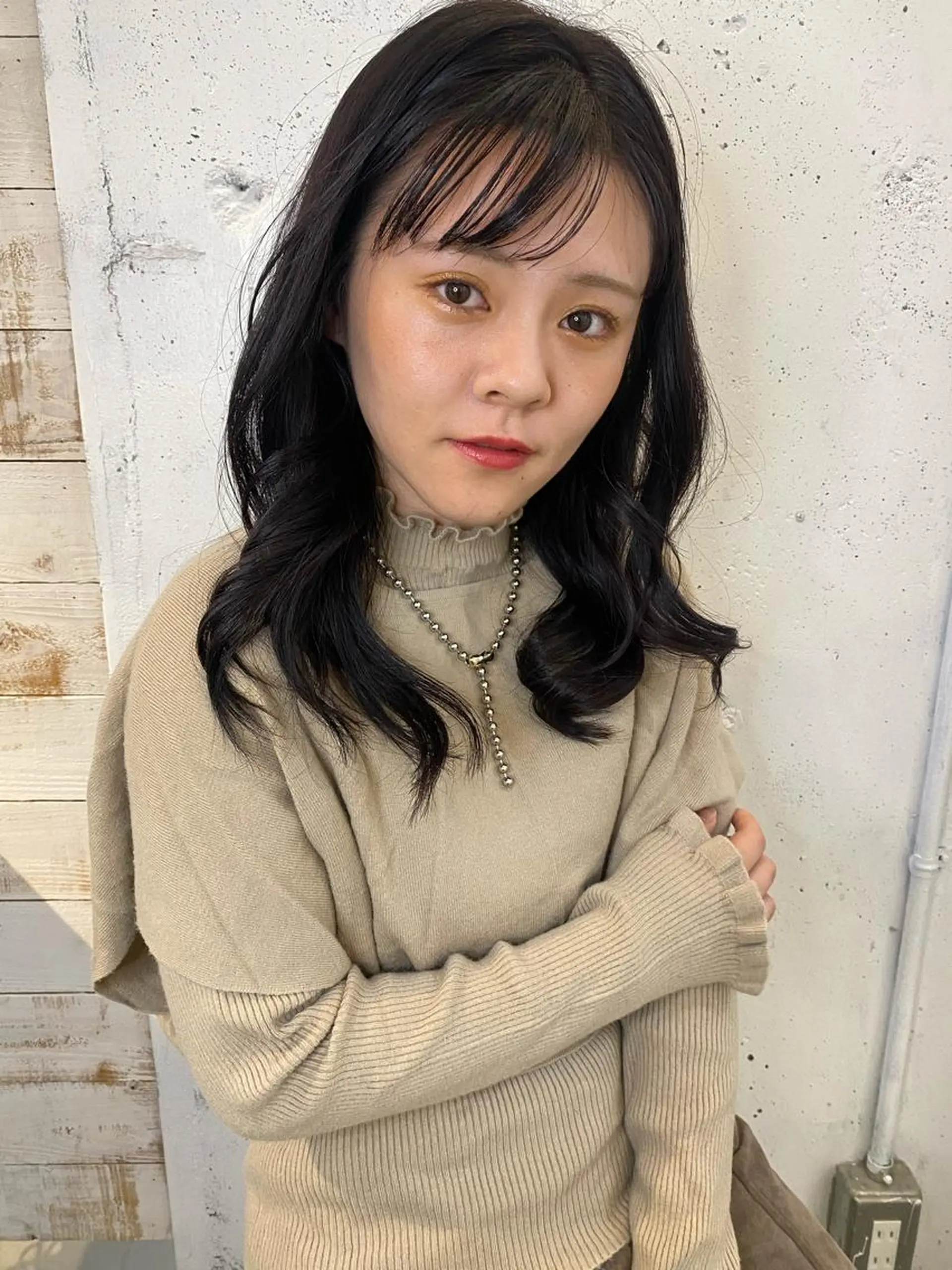ロング カラー ブリーチなしカラー レイヤーカットのヘアスタイル