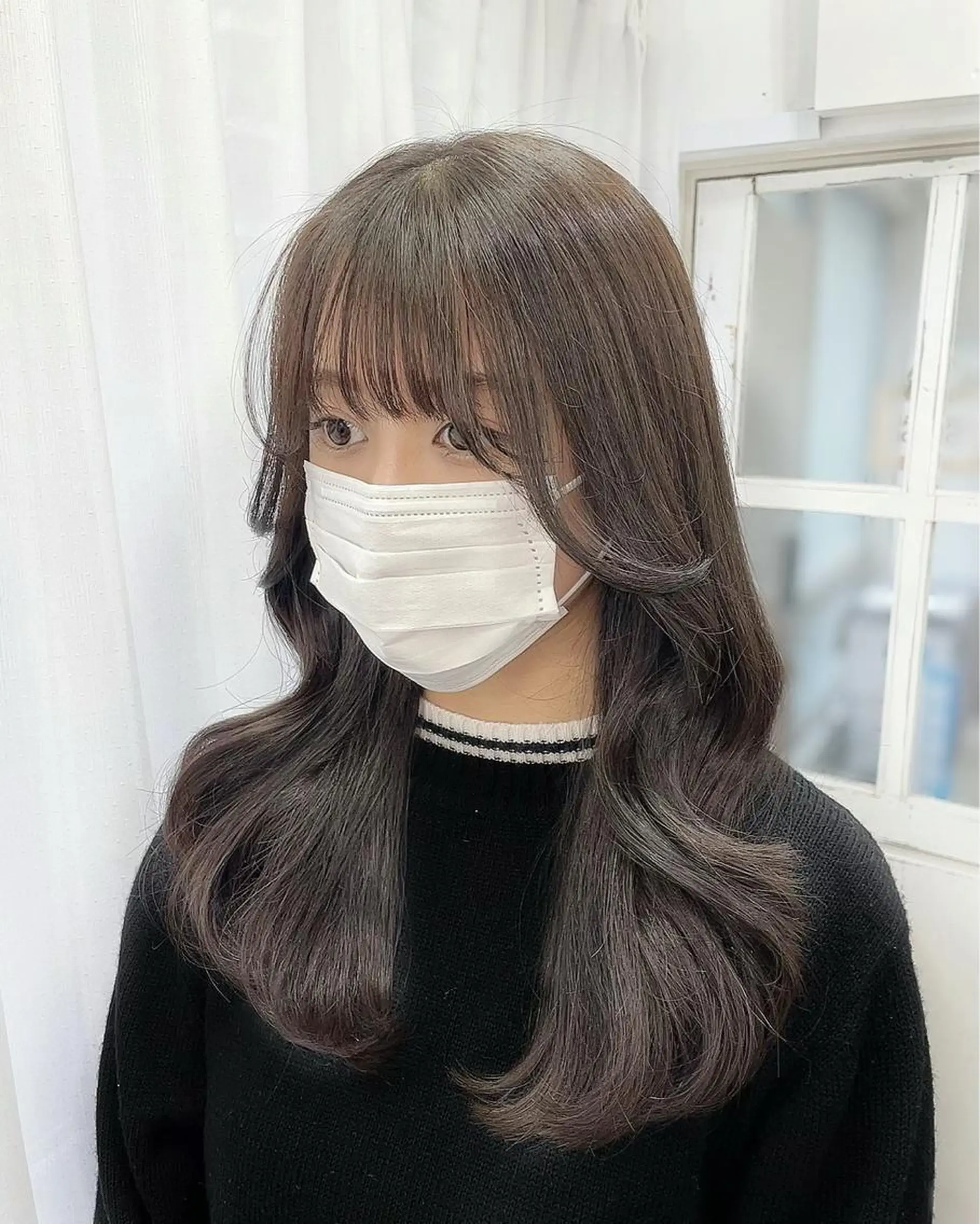 セミロング カラー カット ヘアカラー トリートメント ヘアセット 韓国ヘア🤍髪質改善 🇰🇷AKANEのヘアスタイル