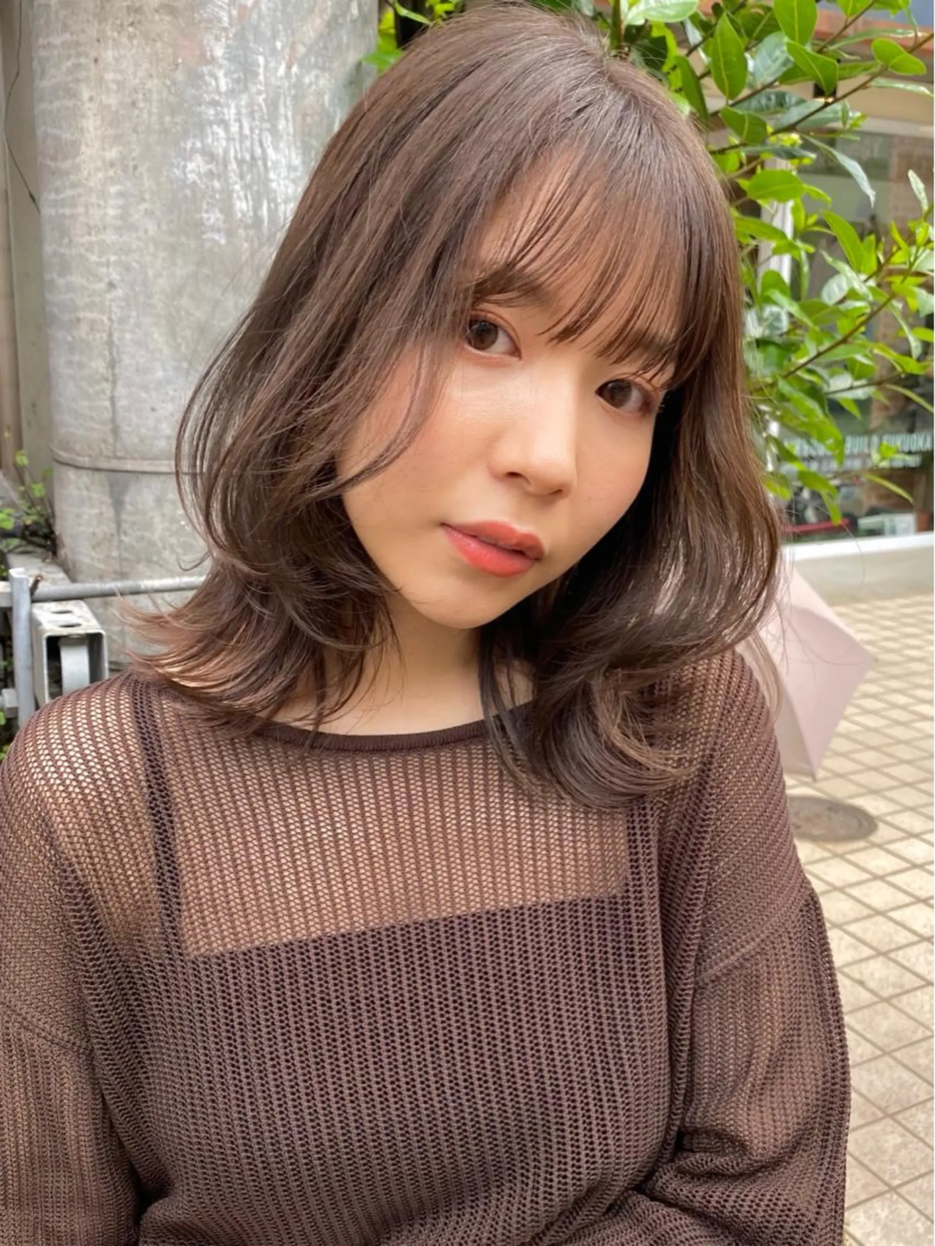 セミロング カラー くびれヘア レイヤーカット 小顔カット Pia hair Design Yakuin所属・Pia ツボイ ケイタのヘアスタイル