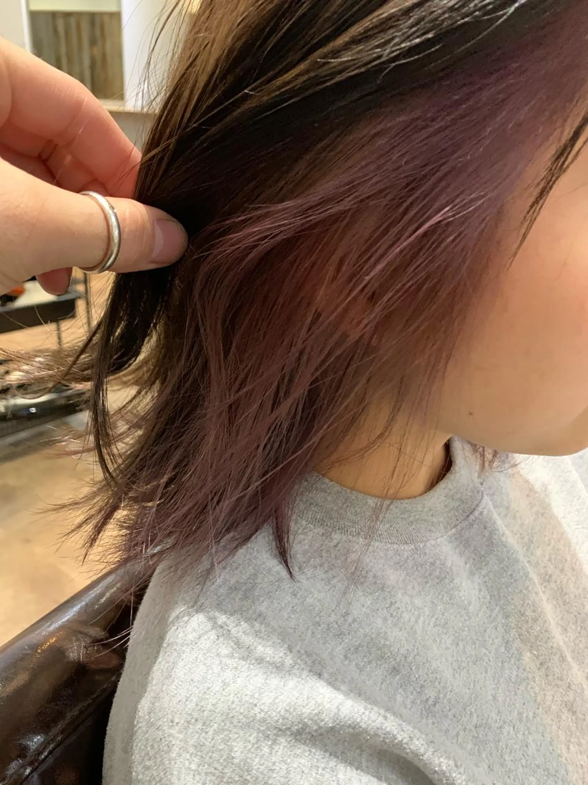 ミディアム カラー ラベンダーカラー ラベンダーピンク ピンクカラー ヘアカラー トリートメント パーマ/透明感カラー /ボブ/吉田一生のヘアスタイル