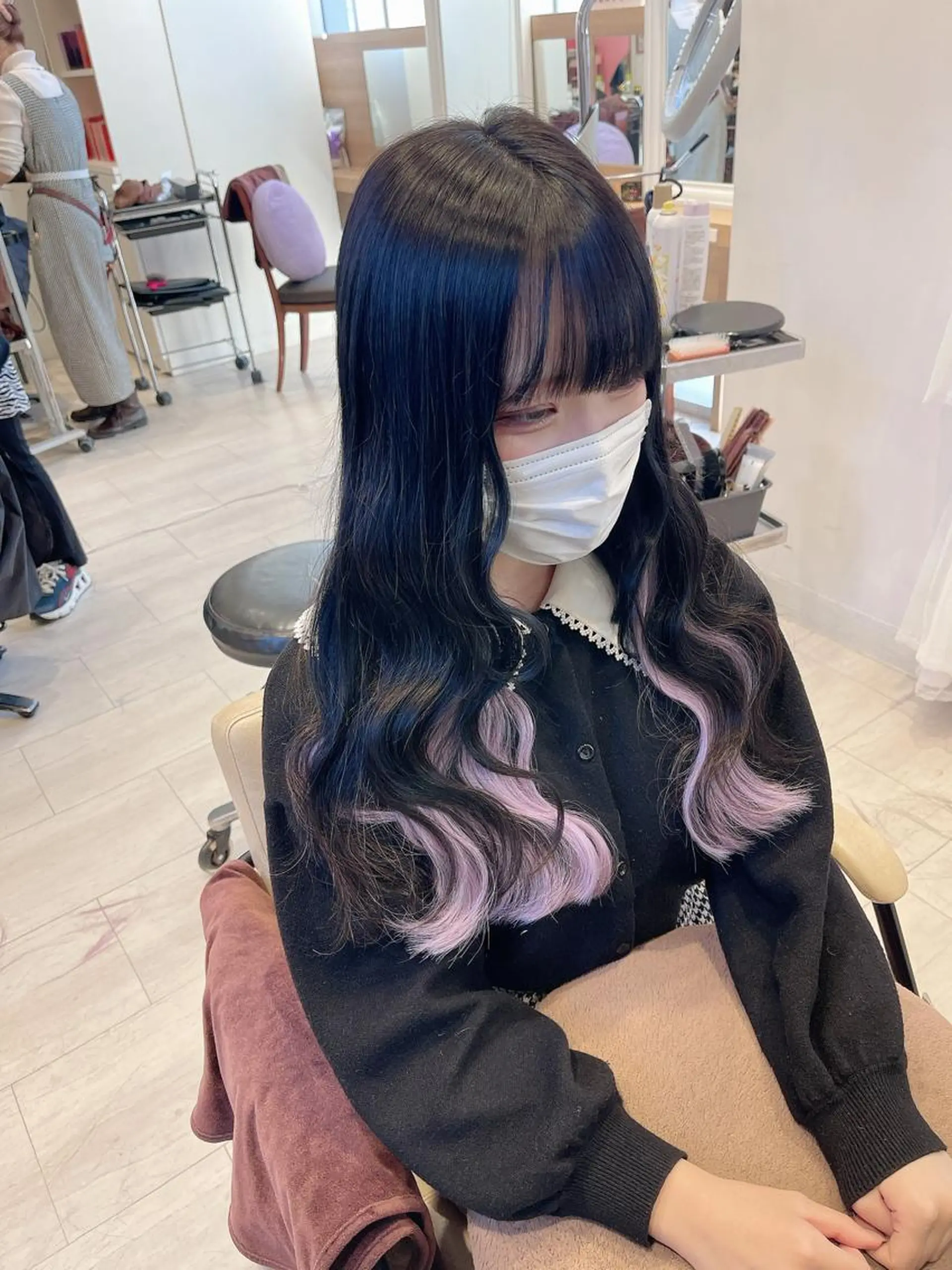 ロング カラー ラベンダーカラー ラベンダーピンク ピンクカラー エクステ エクステ Le'a渋谷所属・インナーエクステ渋谷 🦋KAJIのヘアスタイル