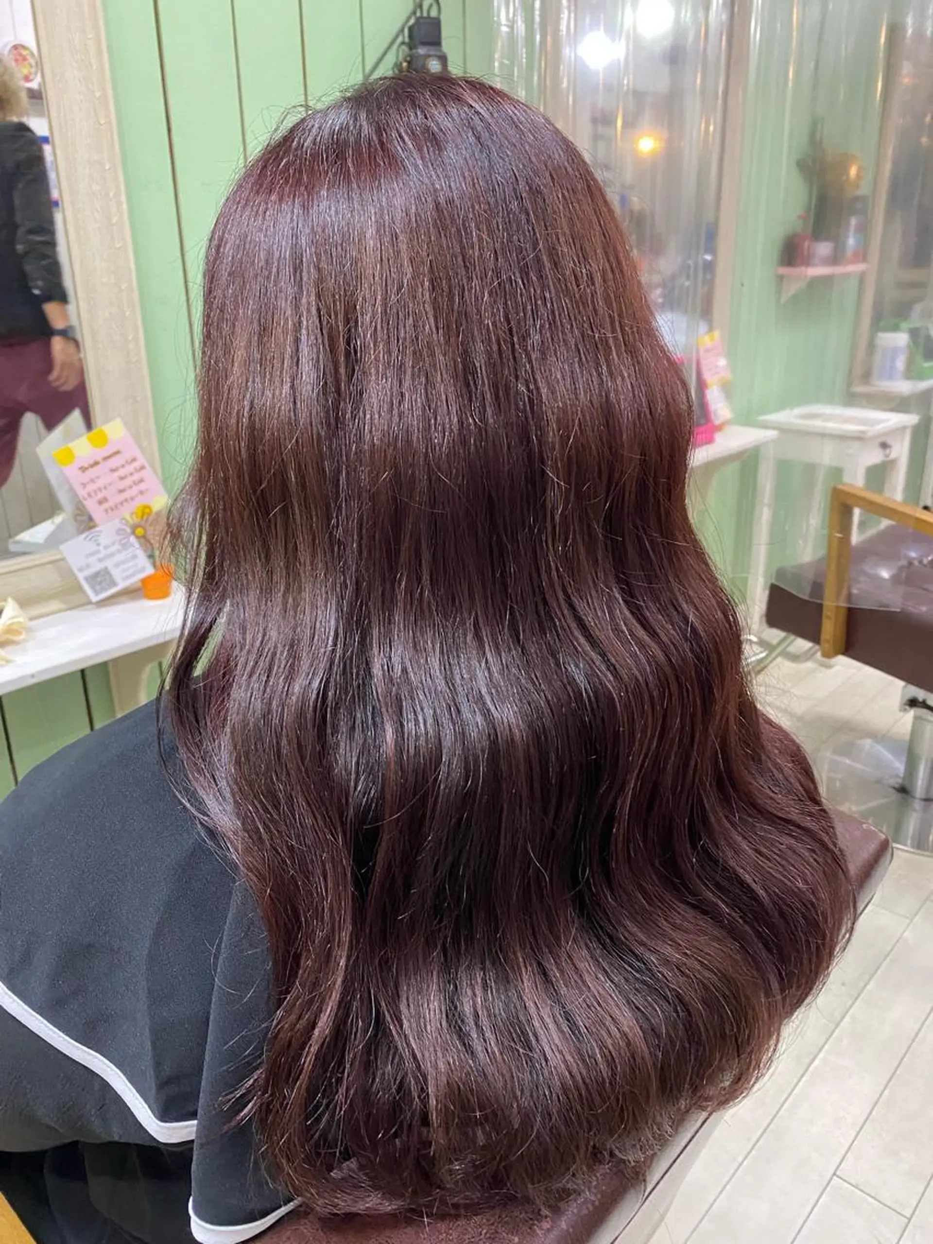 ロング ピンクブラウン ヘアカラー トリートメント ヘッドスパ 🩶西 雪乃/透明感 🫧/赤み消し✨🩶のヘアスタイル