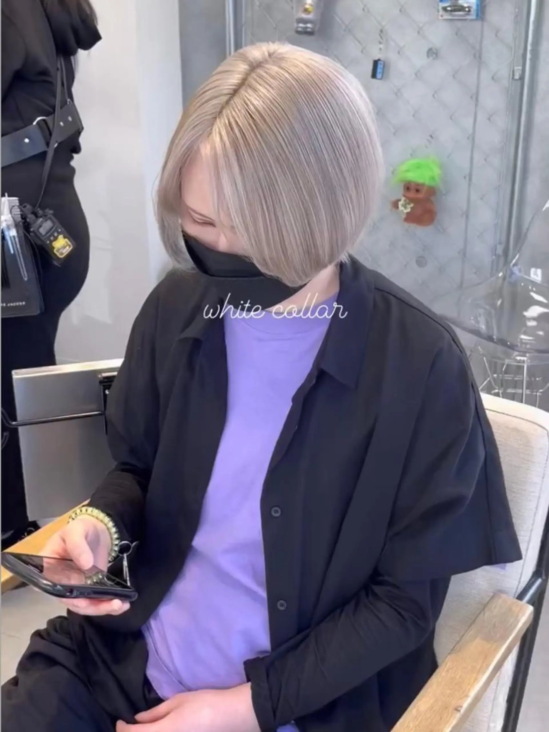 ショート カラー ショートボブ バレイヤージュ ブリーチ ケアブリーチ デザインカラー デザインカラーEir 茶屋町/田村のヘアスタイル