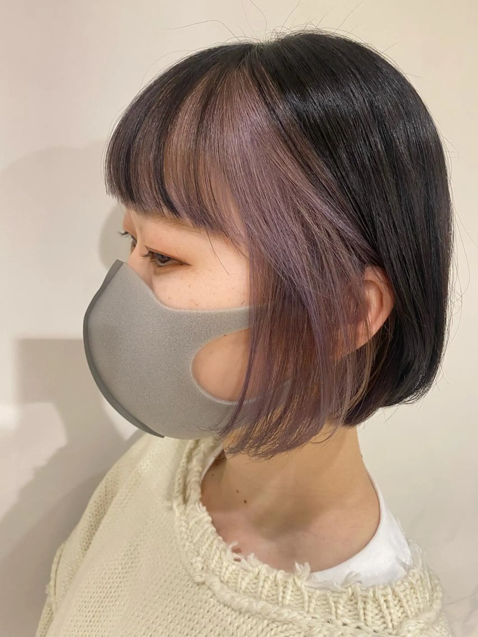 ショート カラー ベージュカラー ブリーチ ラベンダーカラー ラベンダーベージュ カット ヘアカラー トリートメント scene.池袋所属・scene. haraのヘアスタイル