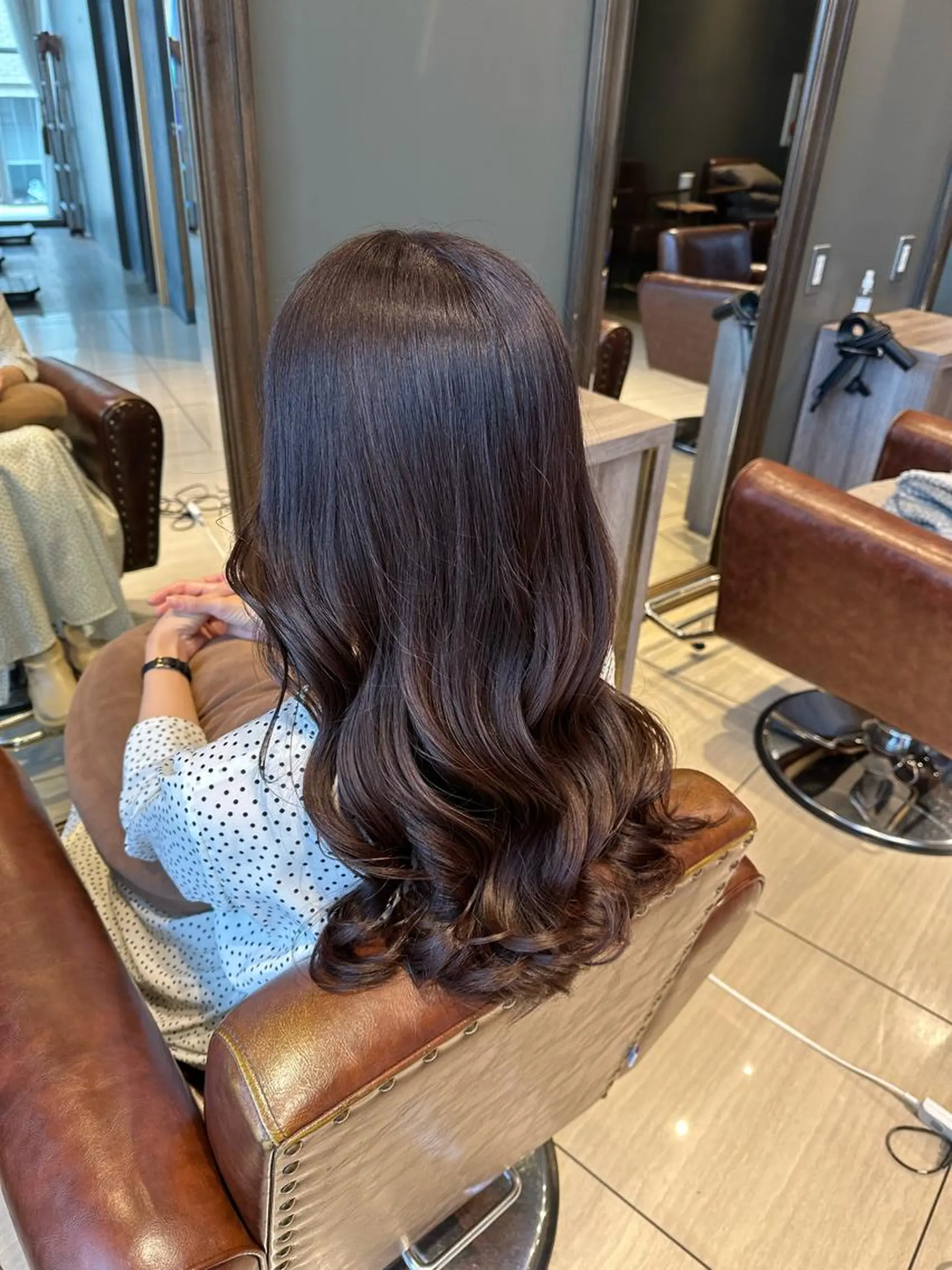 ロング カラー ヘアアレンジ ブラウンカラー ピンクカラー ボブ ヘアカラー トリートメント LOANA カラー &縮毛モデル募集のヘアスタイル