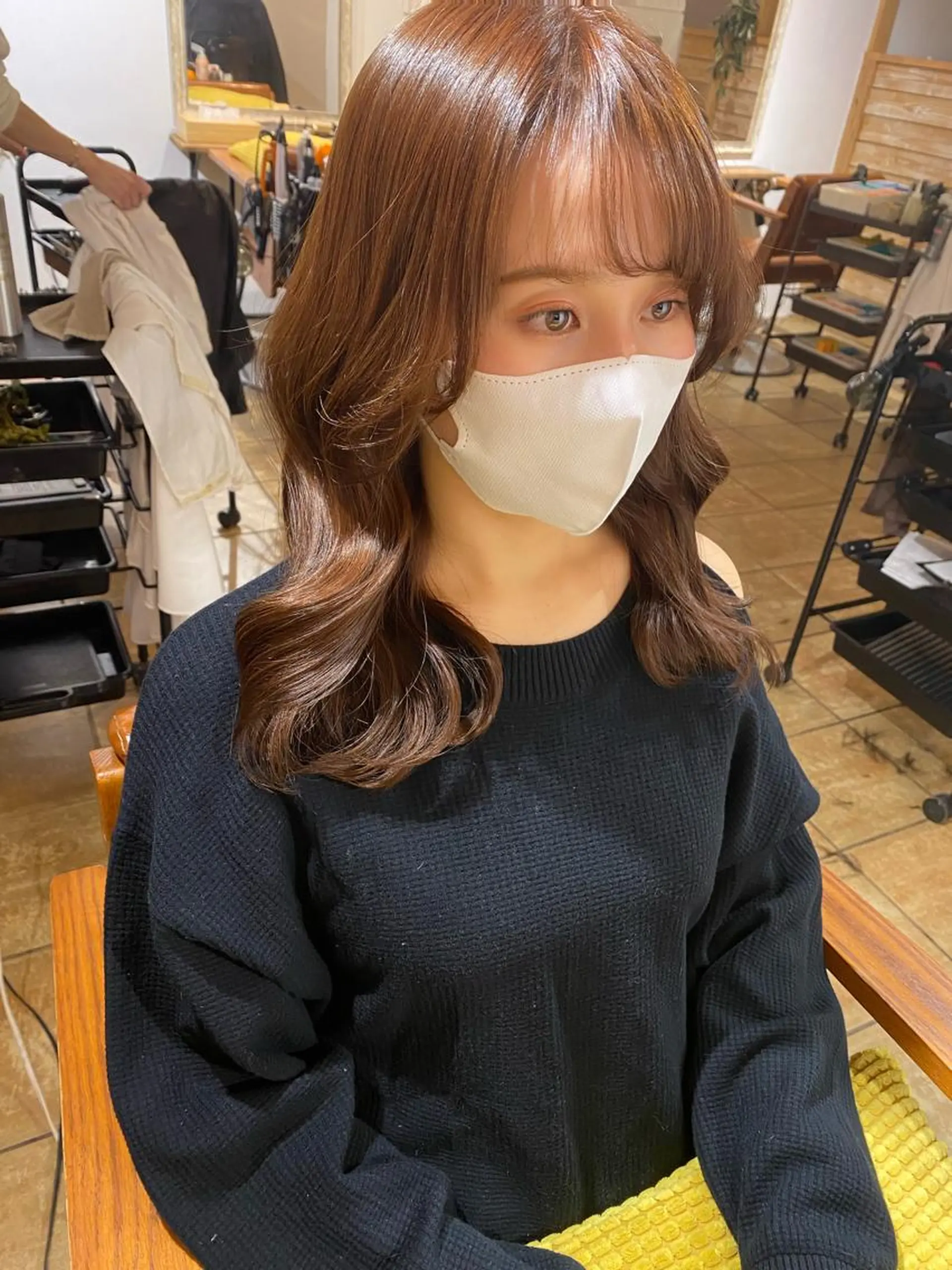 ミディアム カラー 韓国ヘア♡レイヤー AYAのヘアスタイル