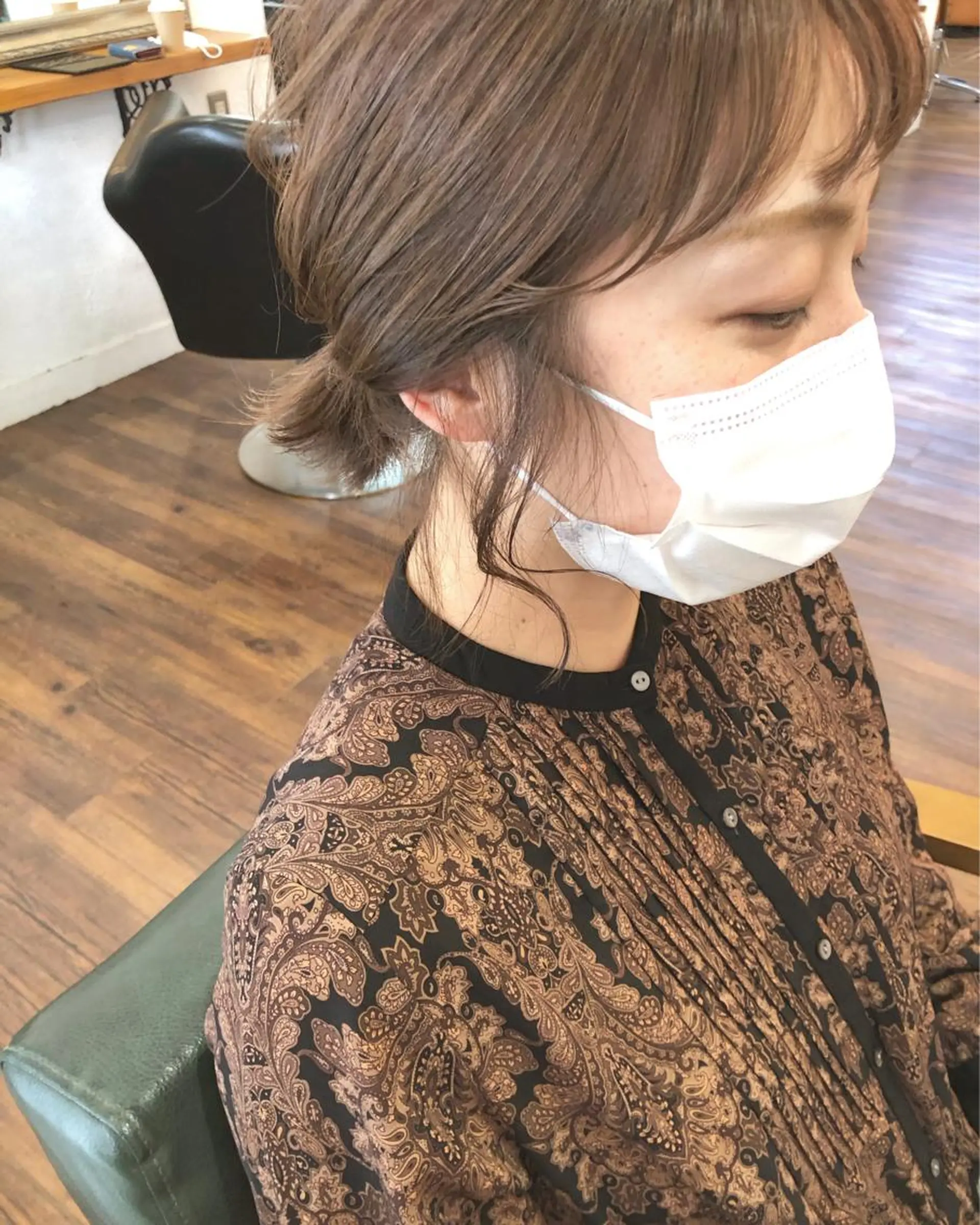 ショート カラー グレージュ ラベンダーカラー ラベンダーグレージュ ラベンダーグレー カット ヘアカラー 江原 彩華のヘアスタイル