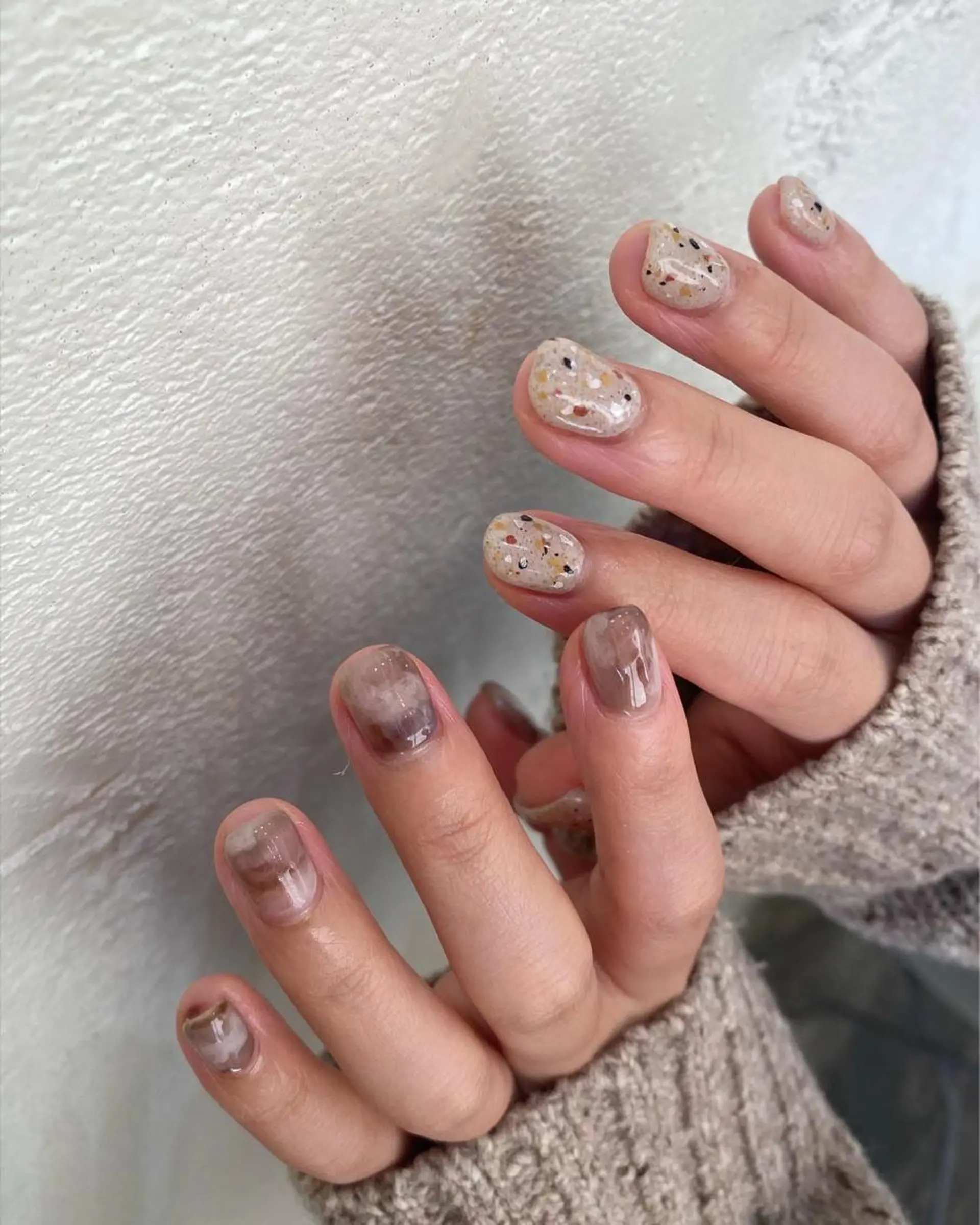 ネイル ブラウン ハンドネイル nable.所属・望月 実莉のネイルデザイン