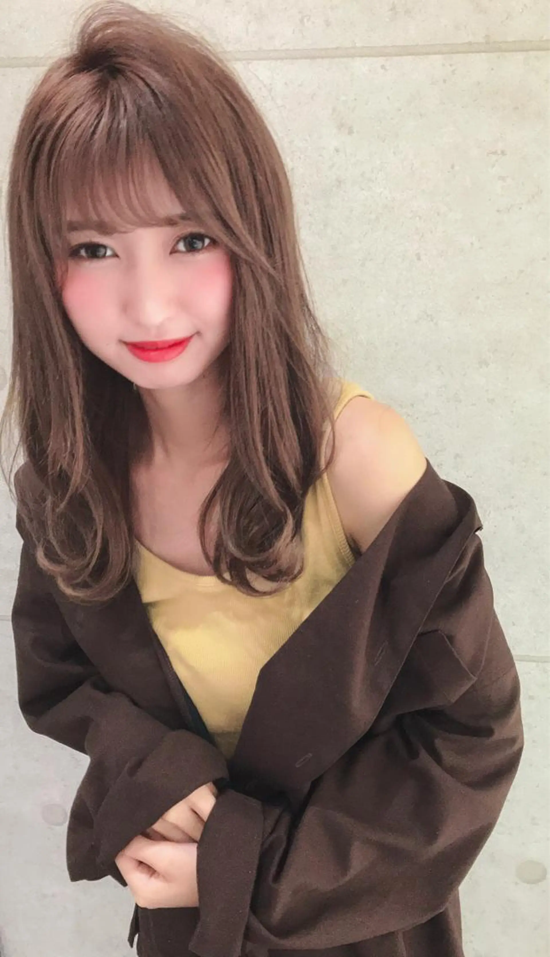 セミロング カット ヘアカラー トリートメント ほさか しんごのヘアスタイル