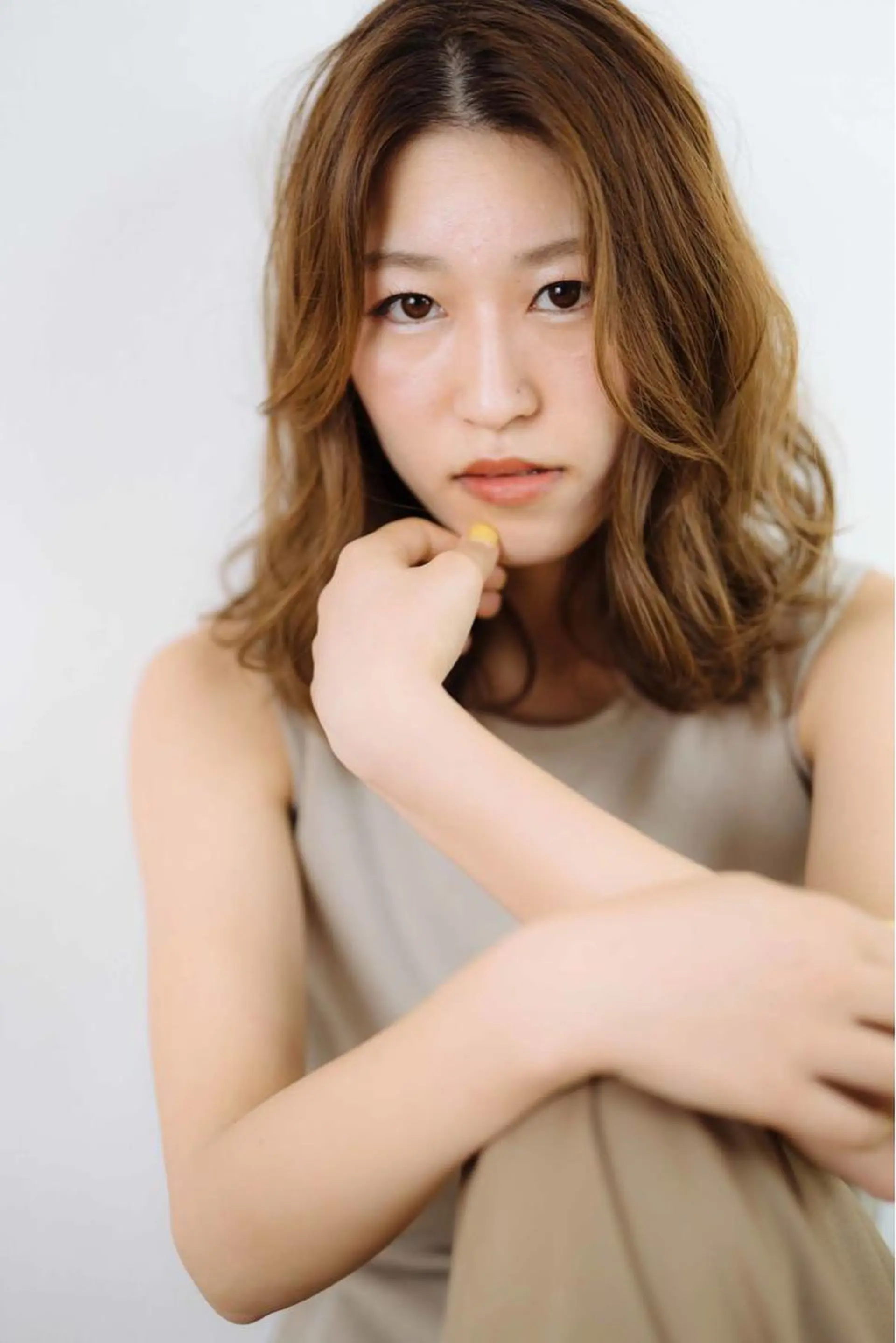 ミディアム カラー 板倉 花連のヘアスタイル