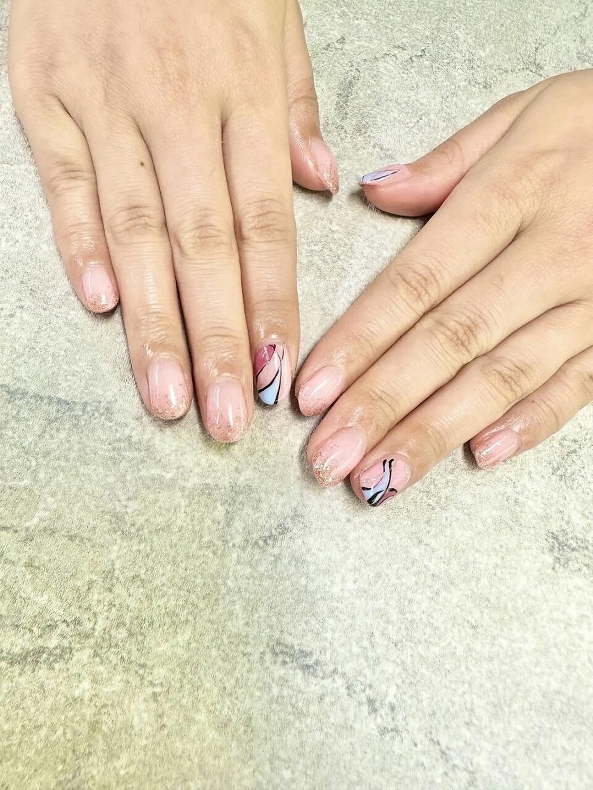 ネイル フットネイル フレンチネイル ジェルネイル ガラスフレンチ グラデーション FASTNAIL PLUS 新宿店のネイルデザイン