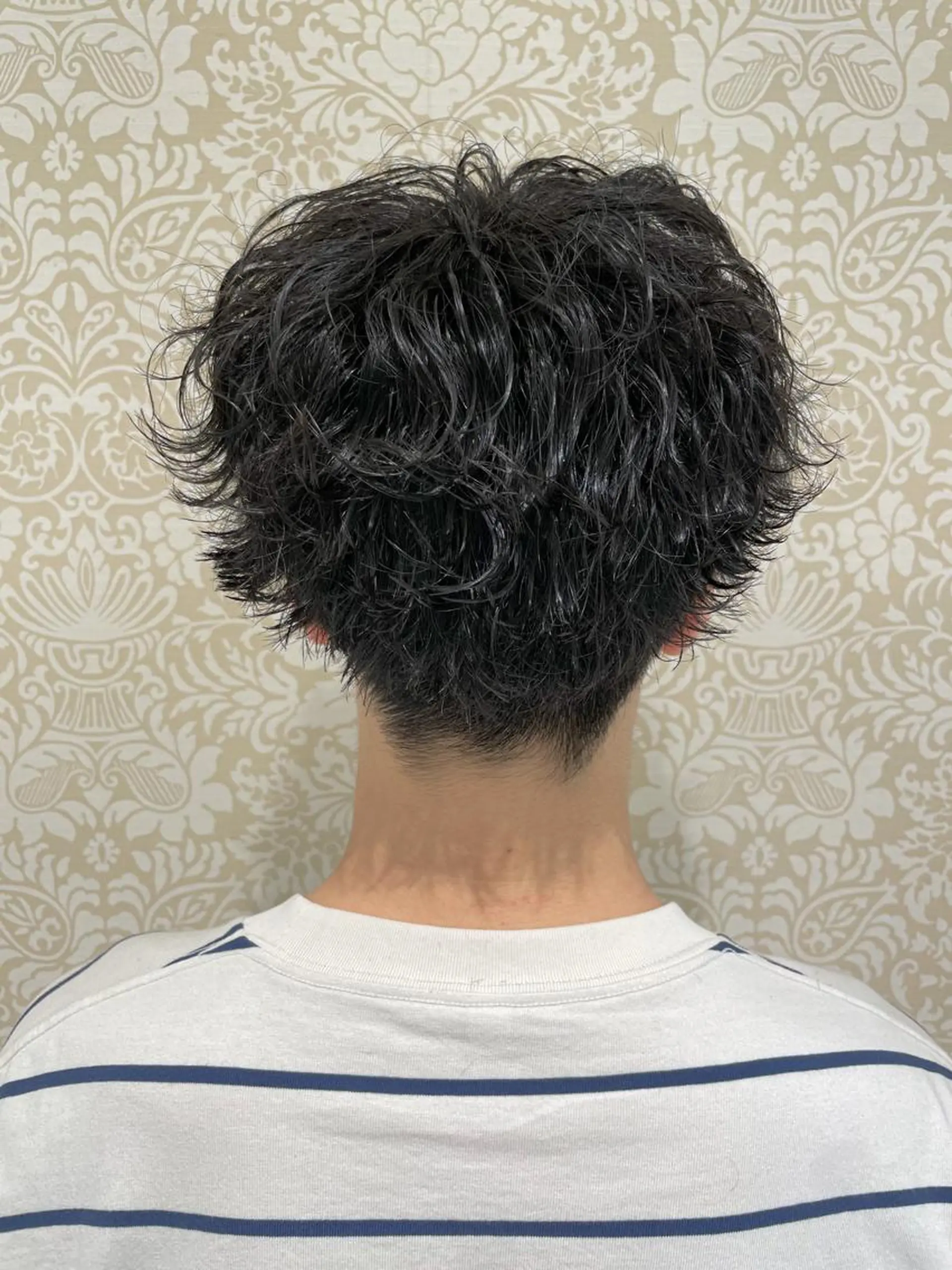 ショート パーマ メンズ カット パーマ トリートメント 暖色系カラー🍊 オオネヨシナリのヘアスタイル
