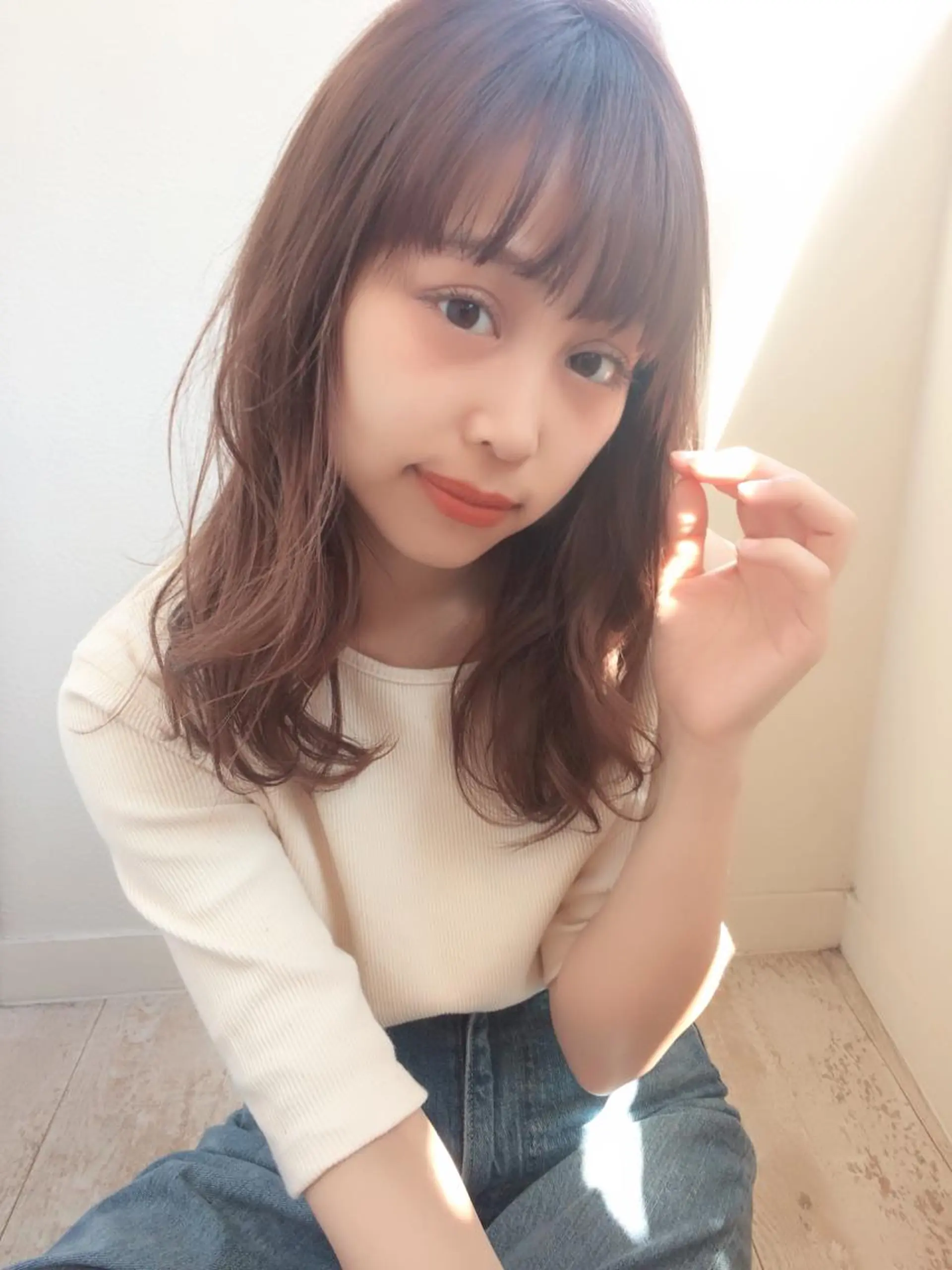 セミロング 髪質改善カラー☆ ヘアアレンジmiyuのヘアスタイル