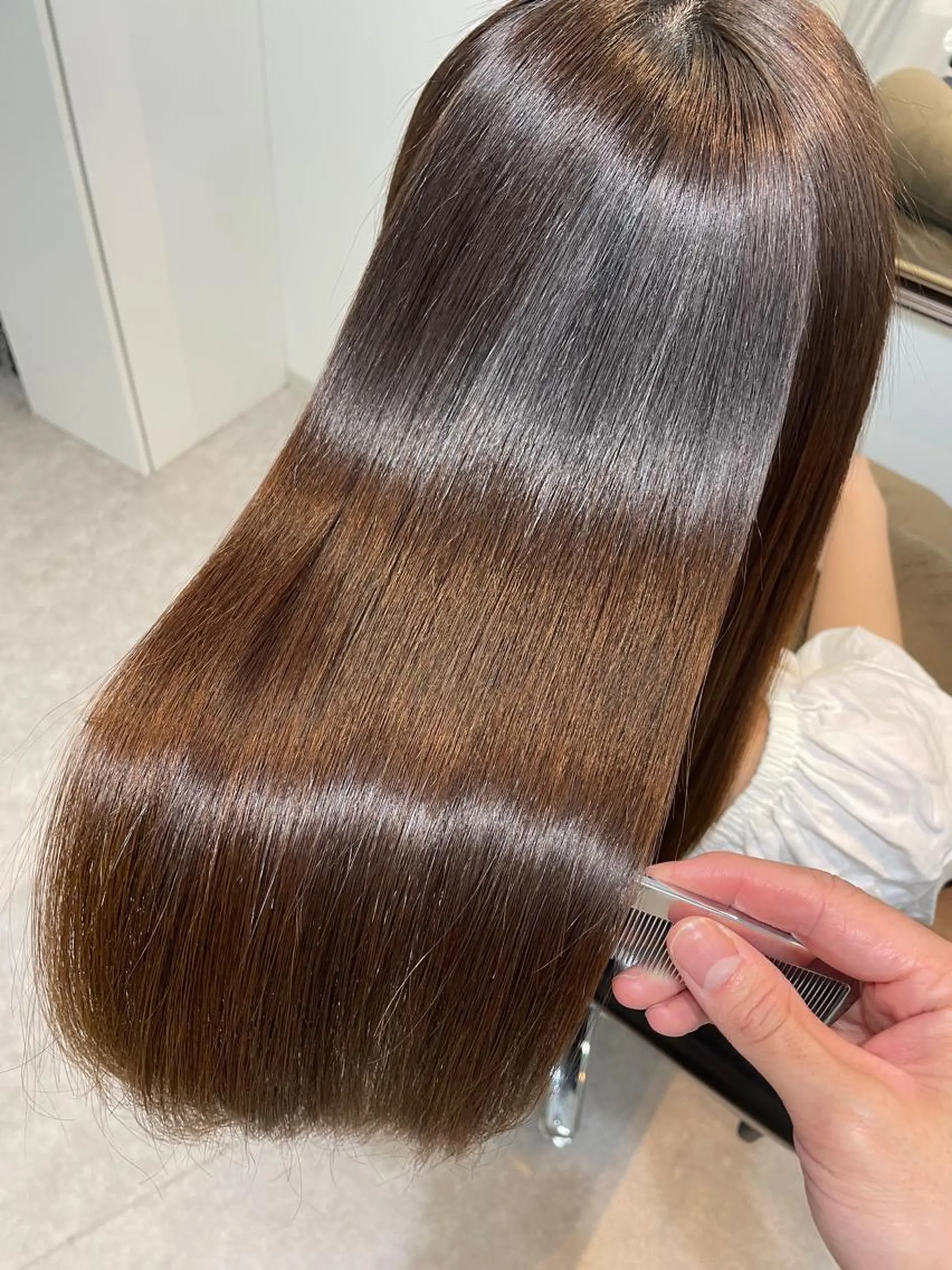 セミロング 縮毛矯正 トリートメント Re:start所属・【髪質改善】大川 倖平のヘアスタイル