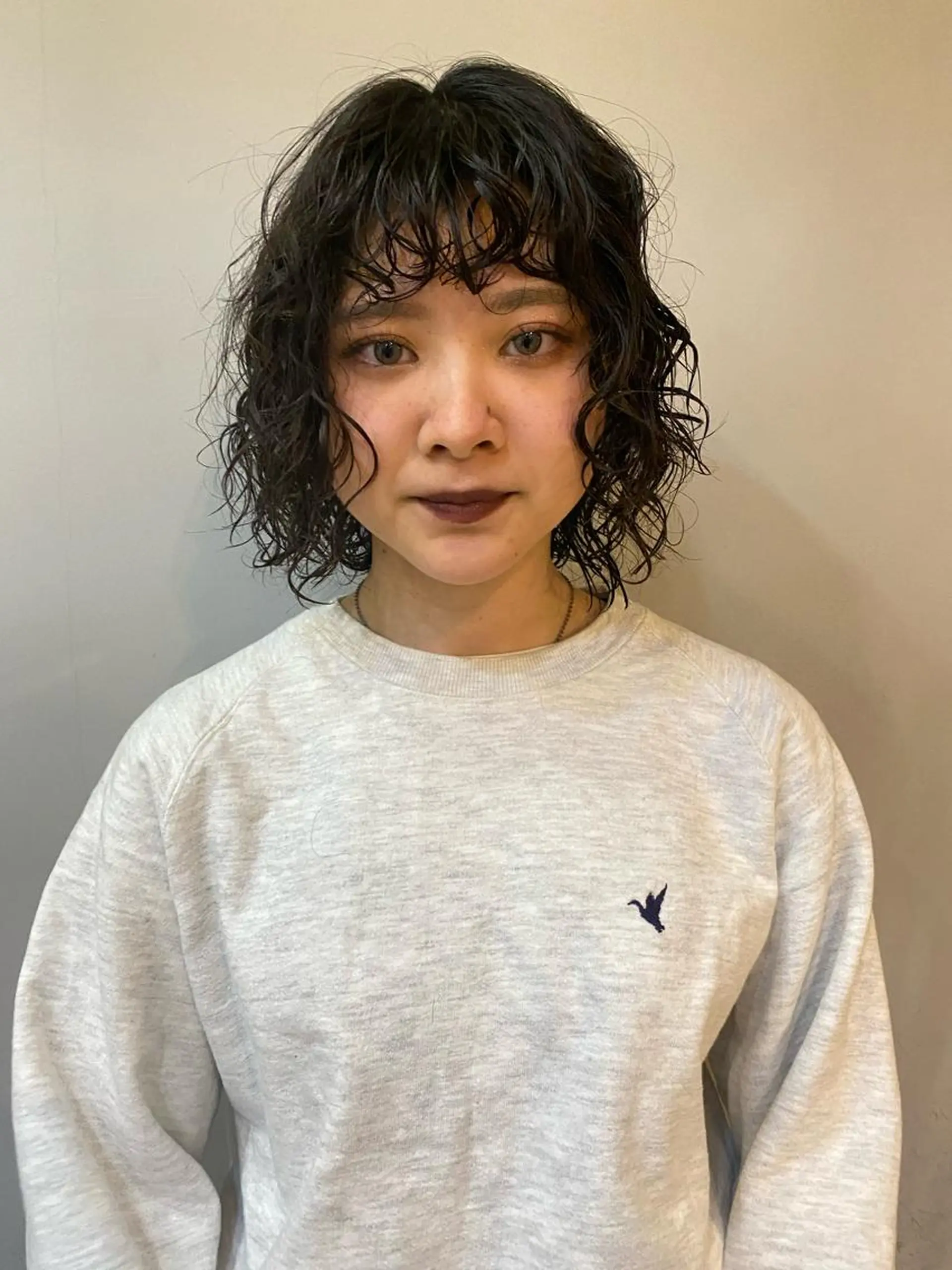 ミディアム パーマ ミディアムパーマ カット パーマ トリートメント 店長　ショート& パーマ　坂本のヘアスタイル